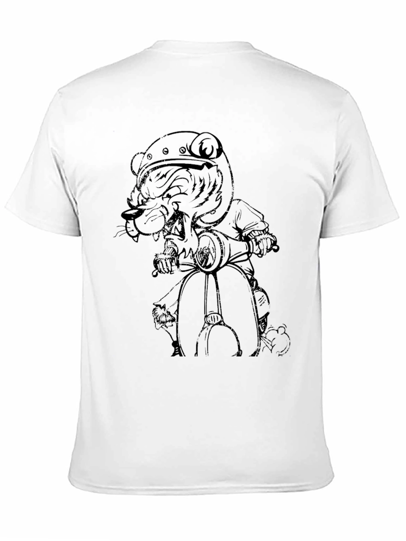 Cool Black T-Shirt with Scooter Bear Graphic