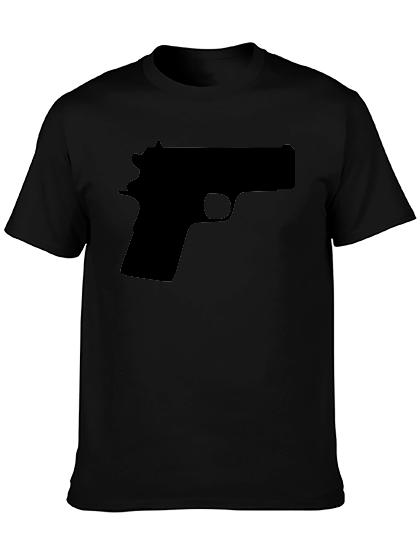Gun Silhouette Graphic Tee - Black