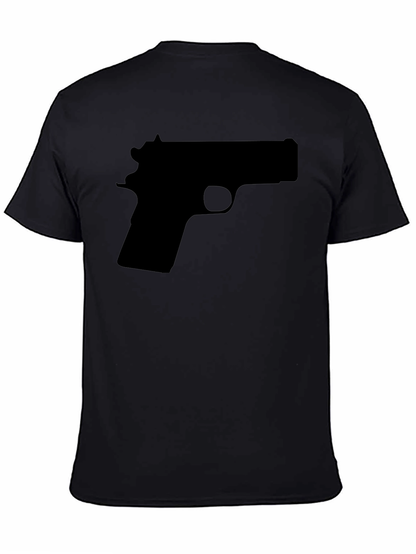 Gun Silhouette Graphic Tee - Black