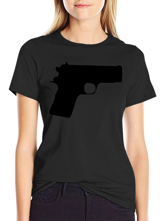Gun Silhouette Graphic Tee - Black