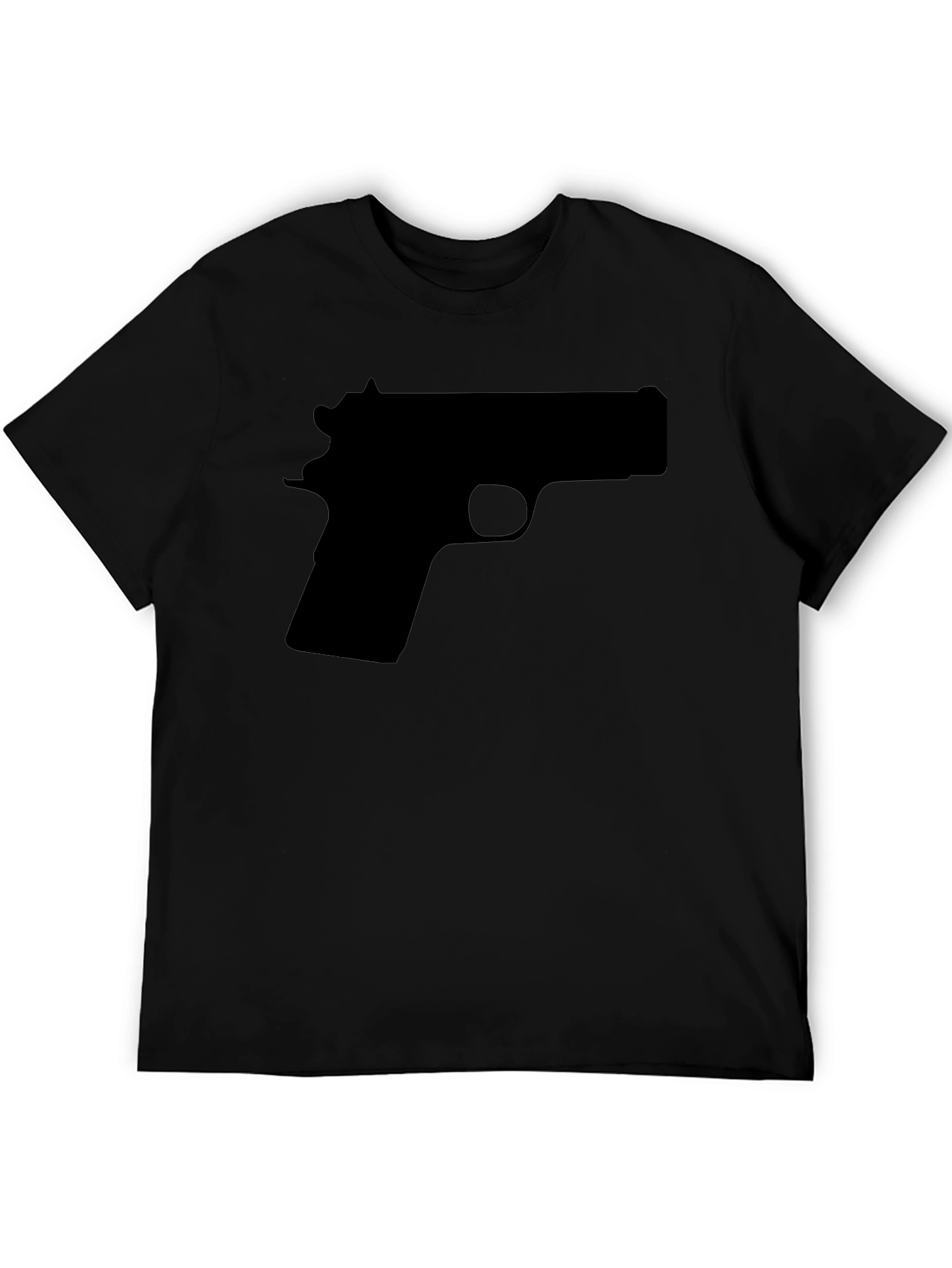 Gun Silhouette Graphic Tee - Black