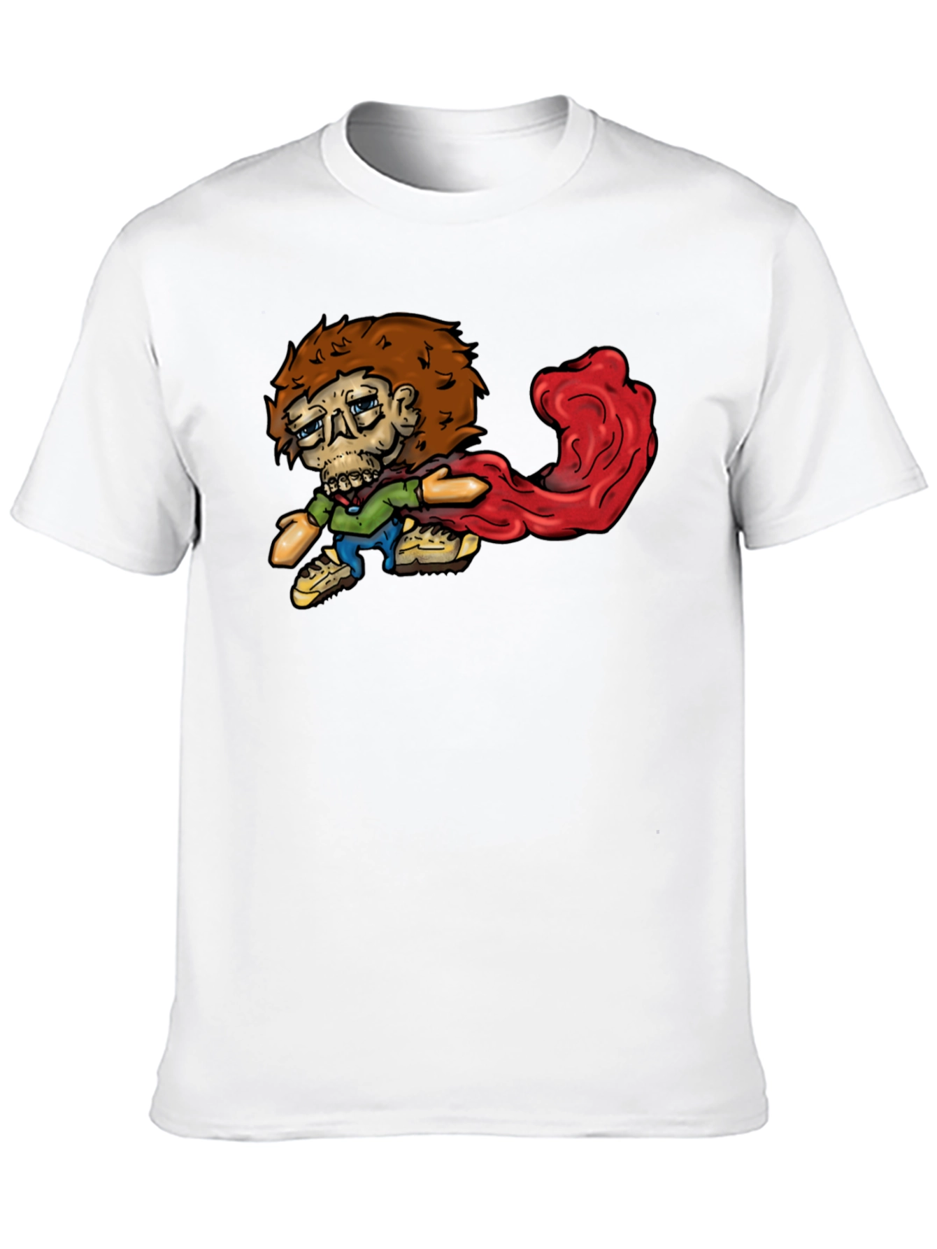 Cartoon Zombie Graphic Tee - Black