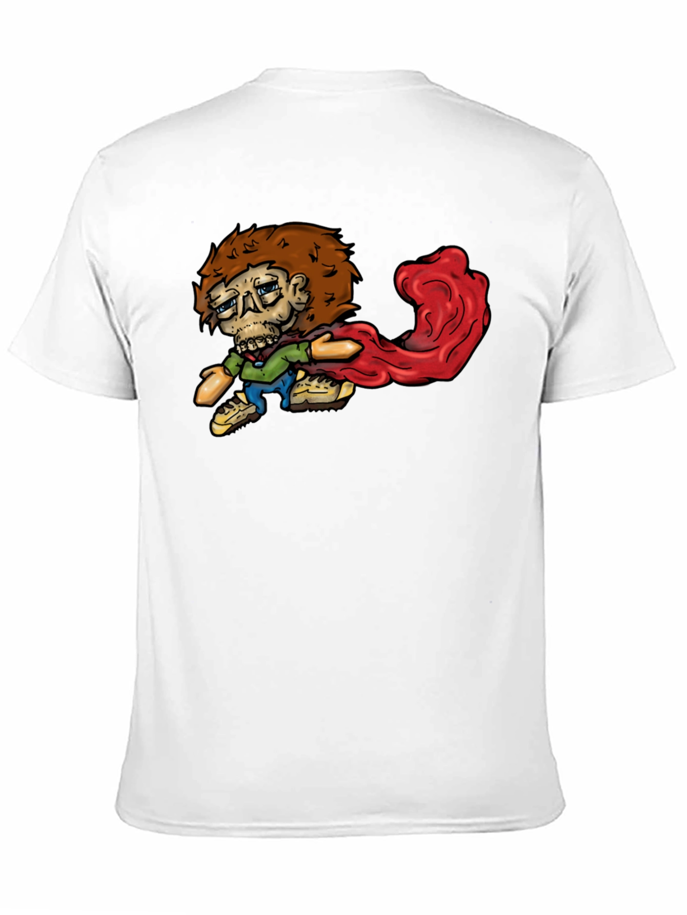 Cartoon Zombie Graphic Tee - Black