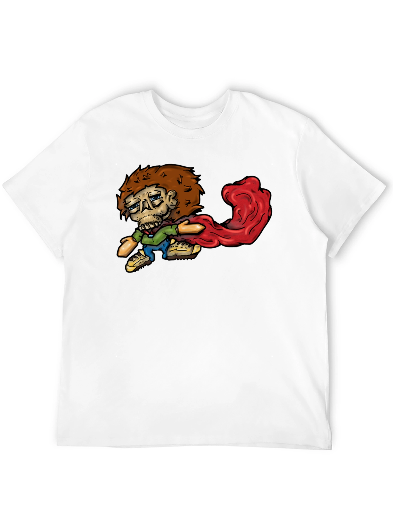Cartoon Zombie Graphic Tee - Black