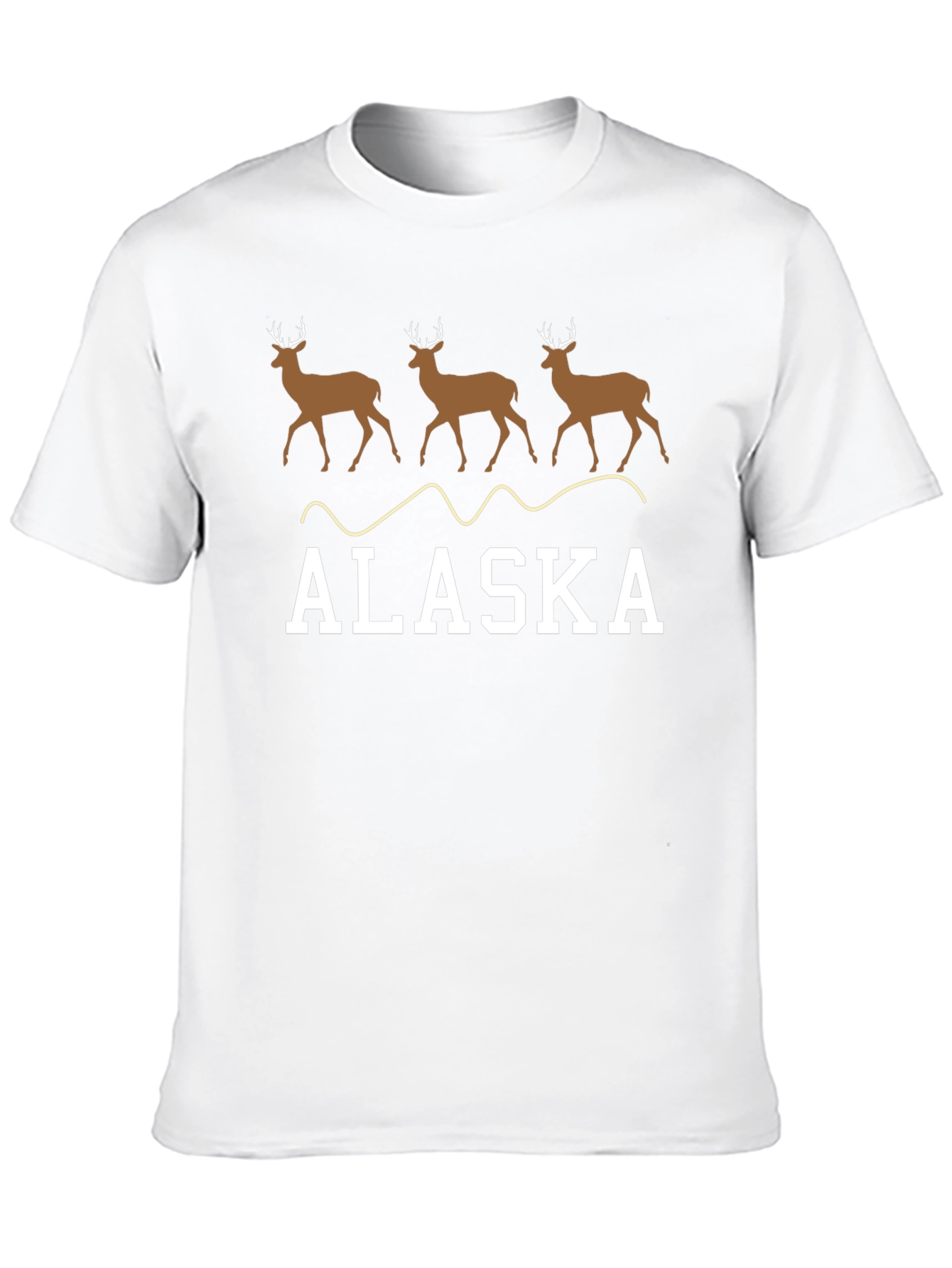 Alaska Deer T-Shirt - Black Crew Neck