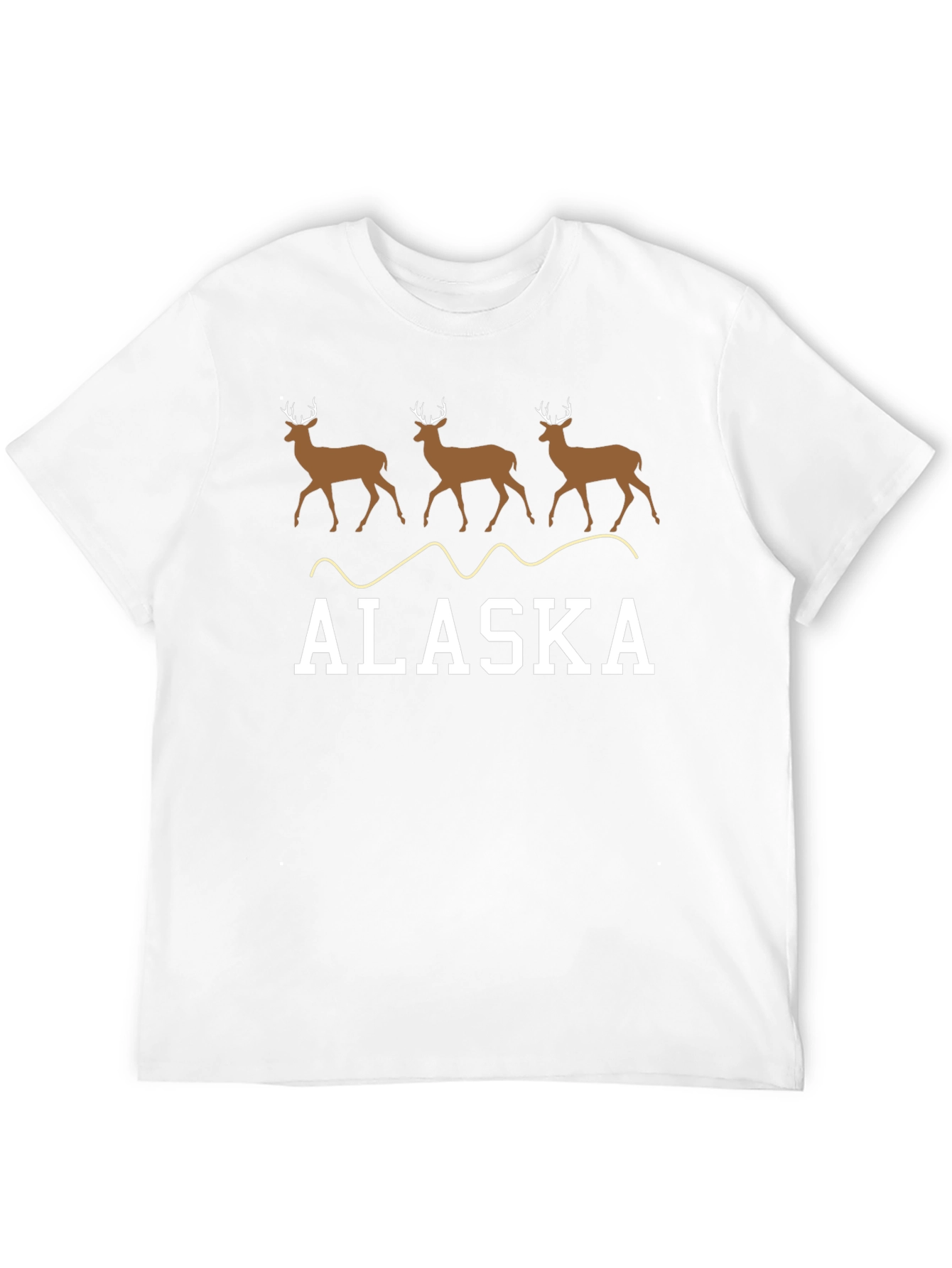 Alaska Deer T-Shirt - Black Crew Neck