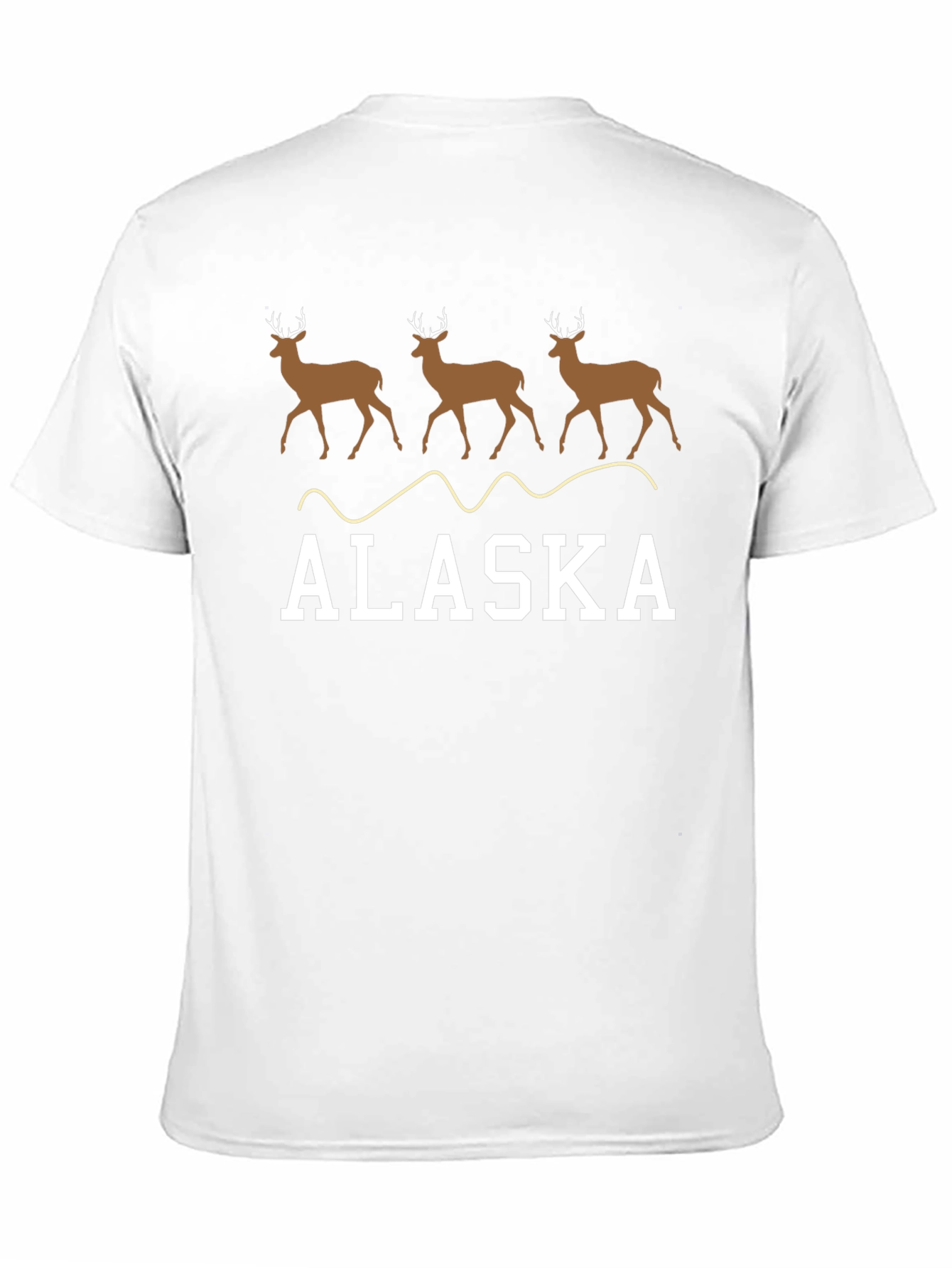 Alaska Deer T-Shirt - Black Crew Neck