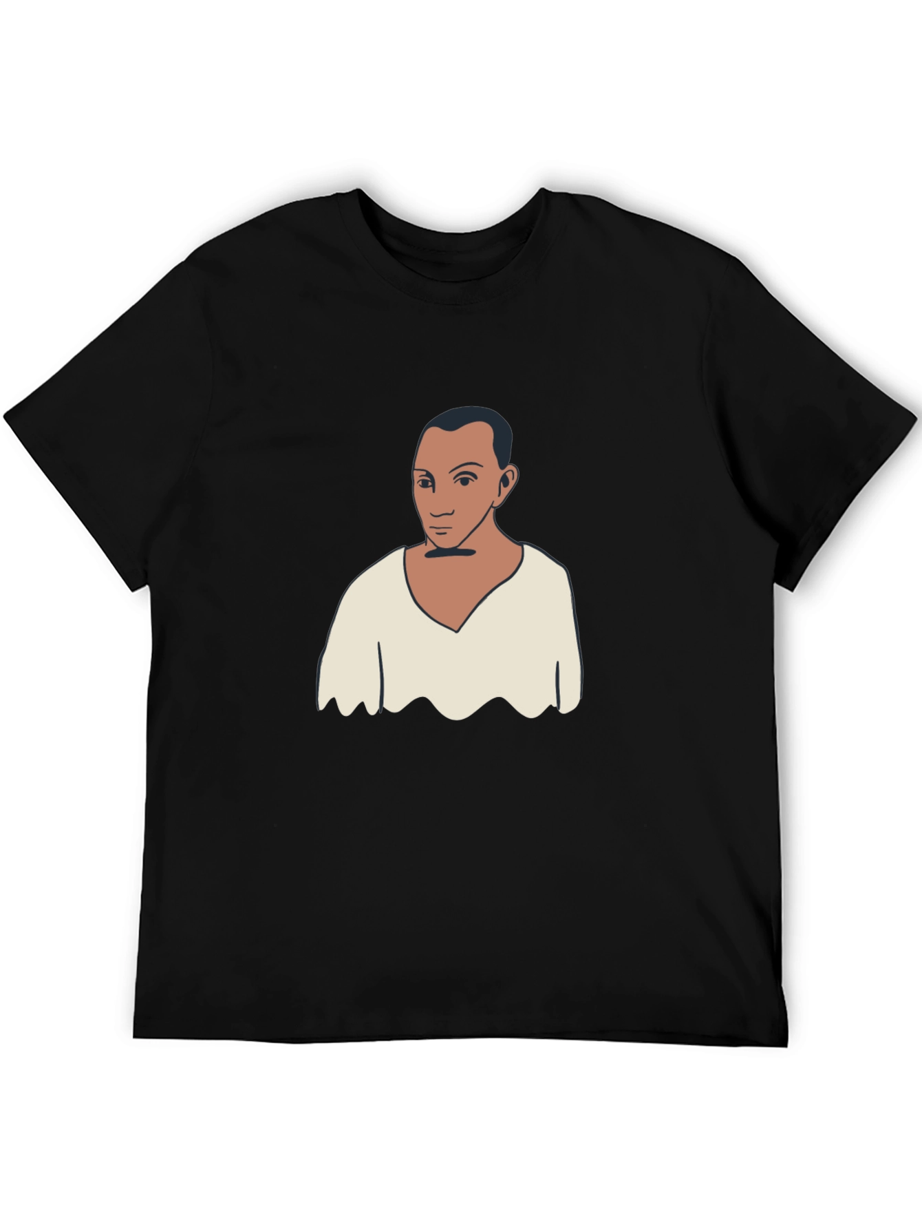 Unique Graphic Tee - Man Portrait Black T-Shirt