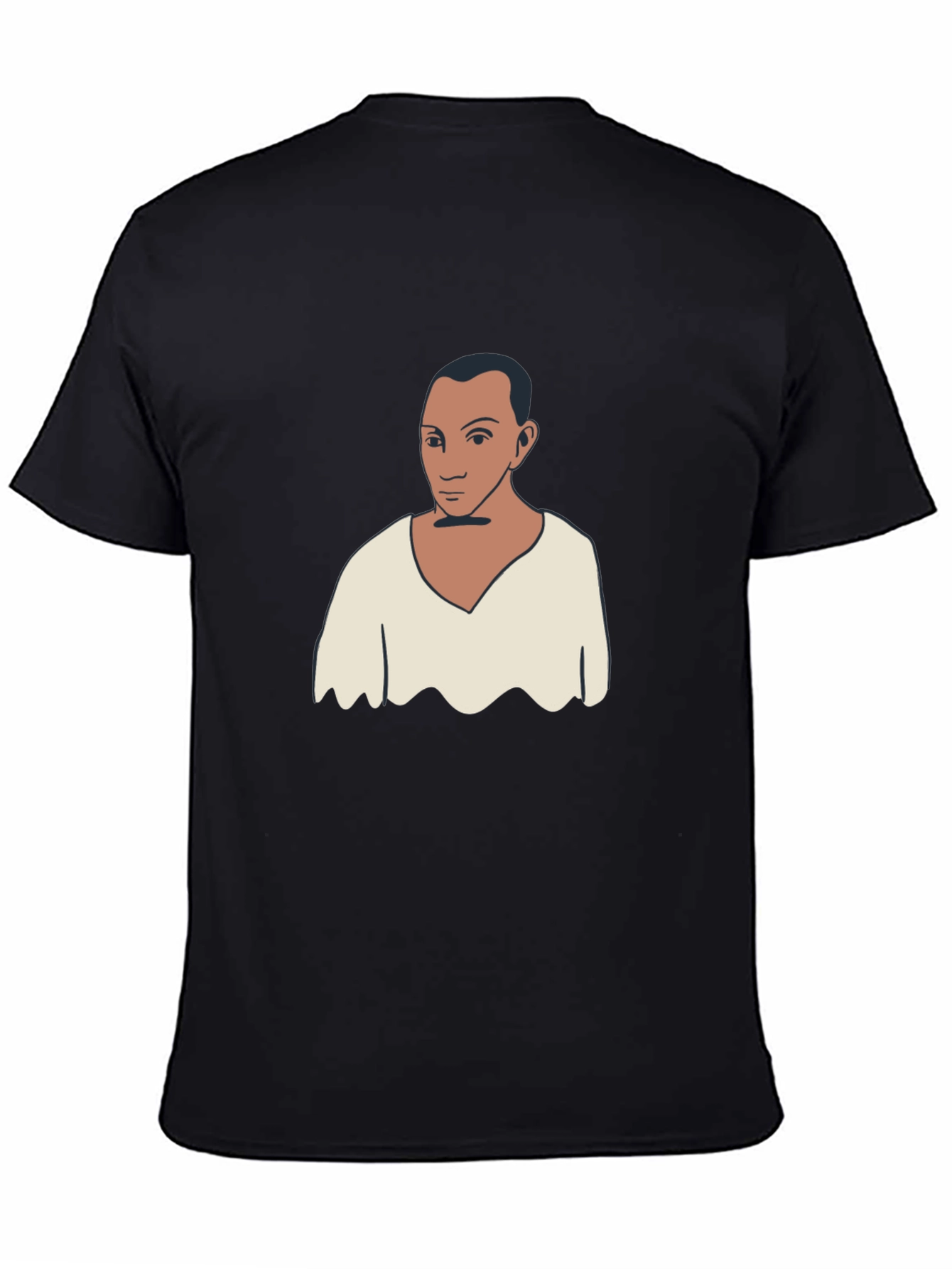 Unique Graphic Tee - Man Portrait Black T-Shirt