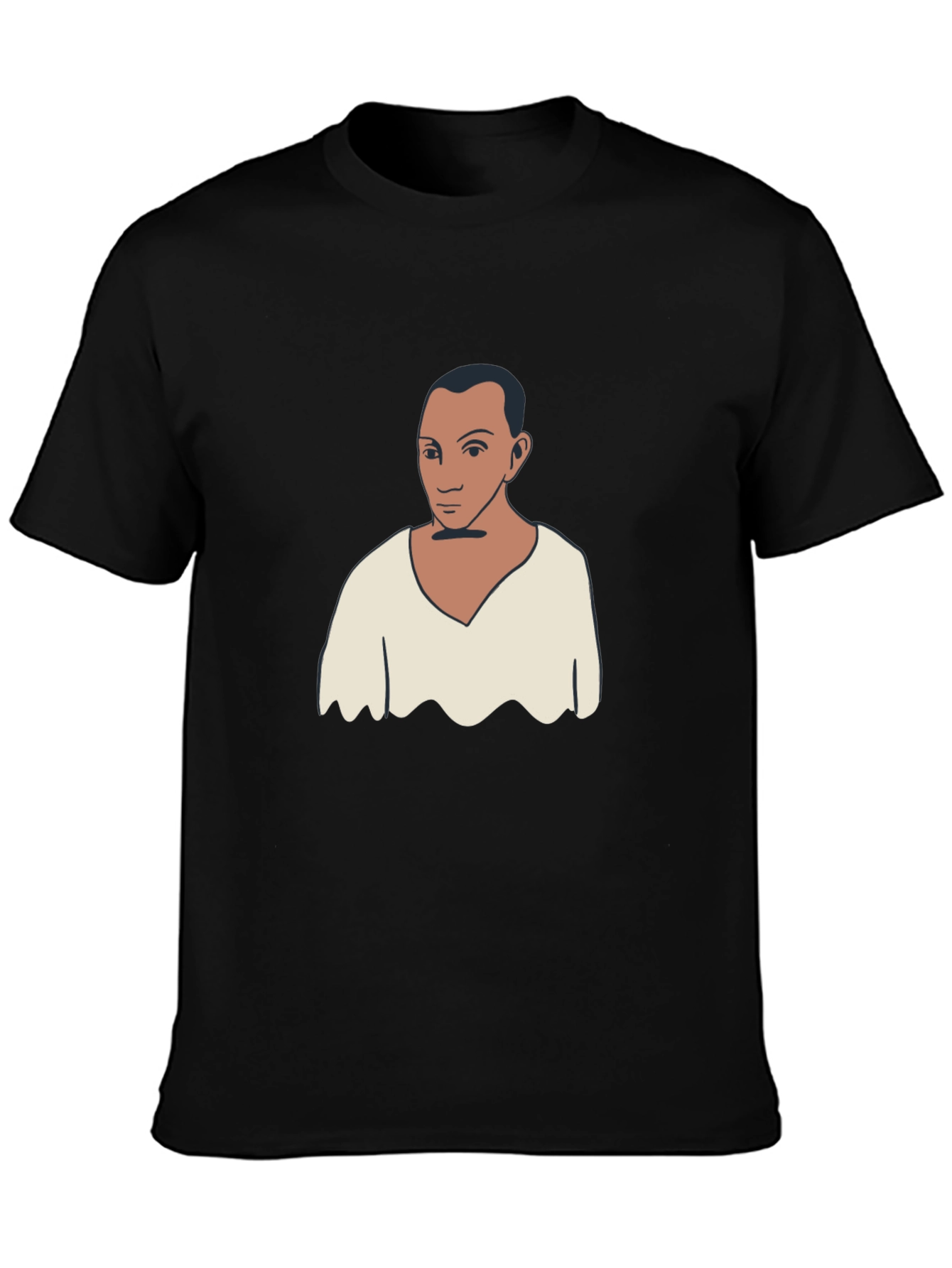 Unique Graphic Tee - Man Portrait Black T-Shirt