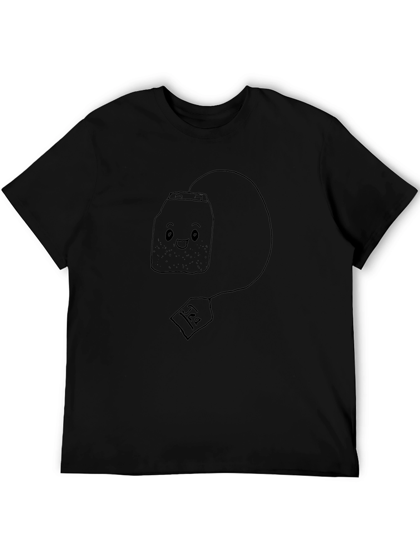 Cute Tea Bag Graphic Tee - Black