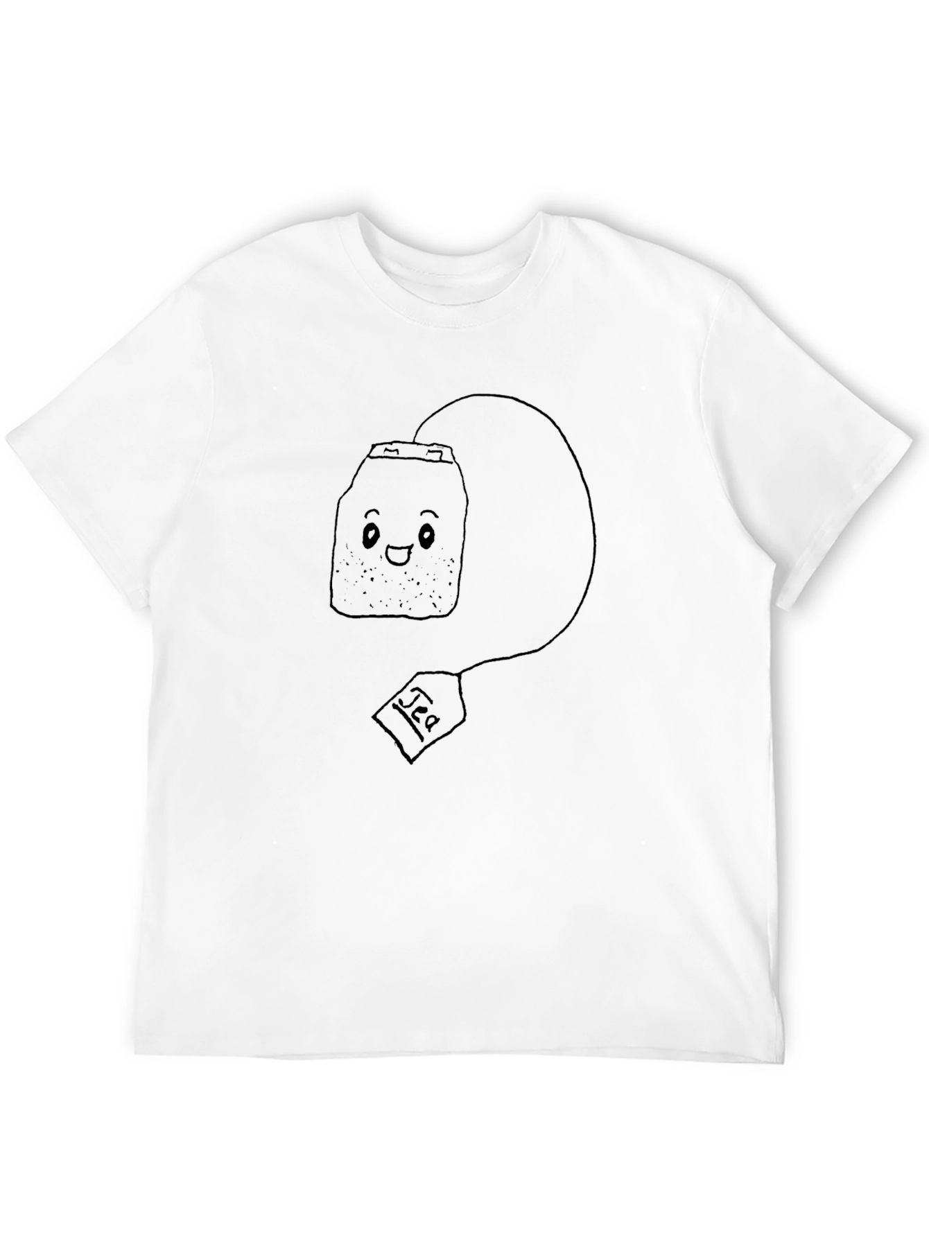 Cute Tea Bag Graphic Tee - Black