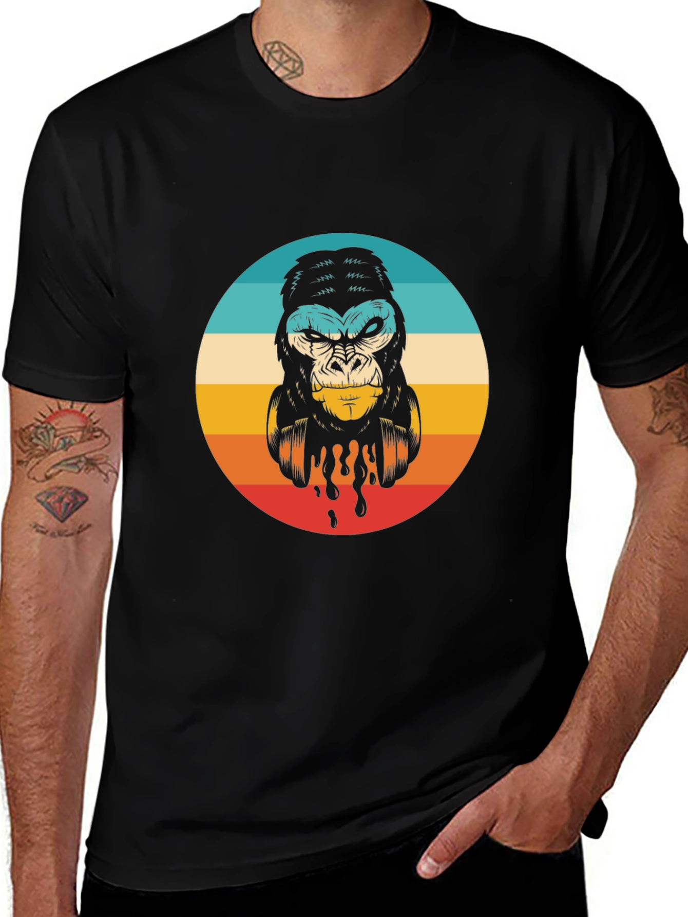 Retro Gorilla Graphic Tee - Cool Animal T-Shirt