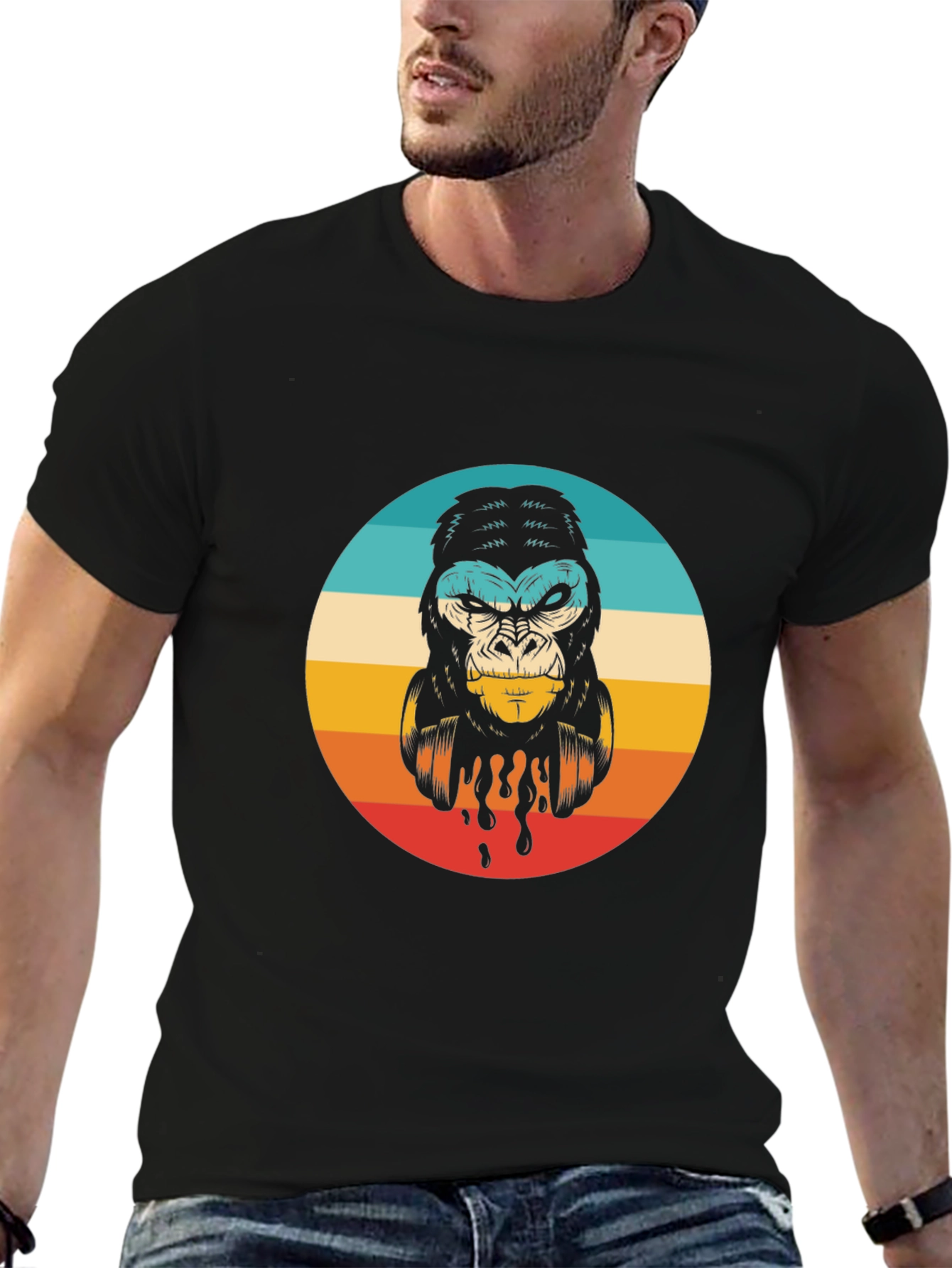 Retro Gorilla Graphic Tee - Cool Animal T-Shirt