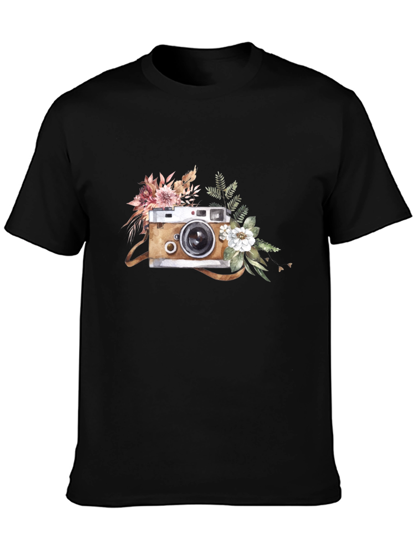 Floral Camera Graphic T-Shirt