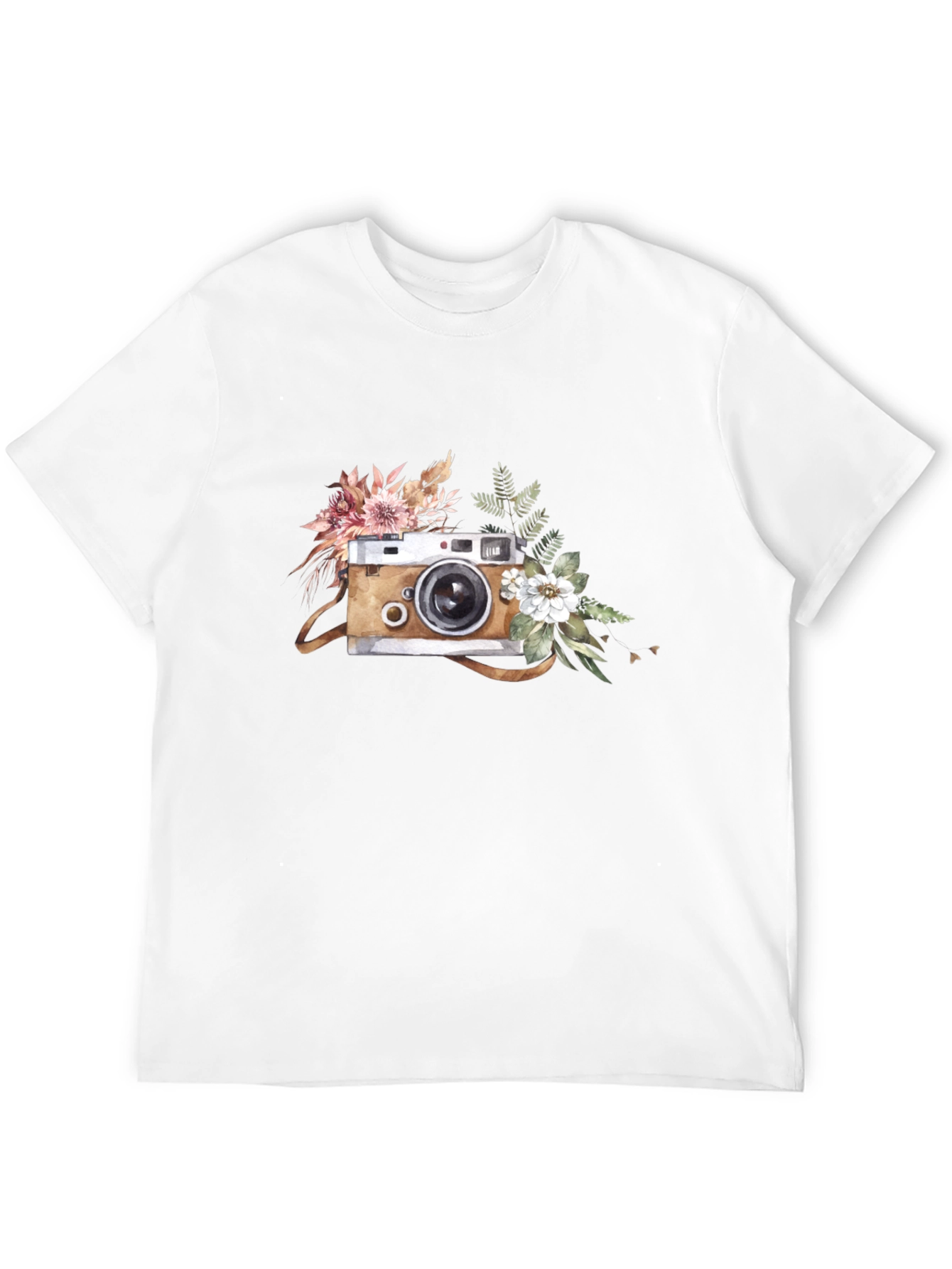 Floral Camera Graphic T-Shirt