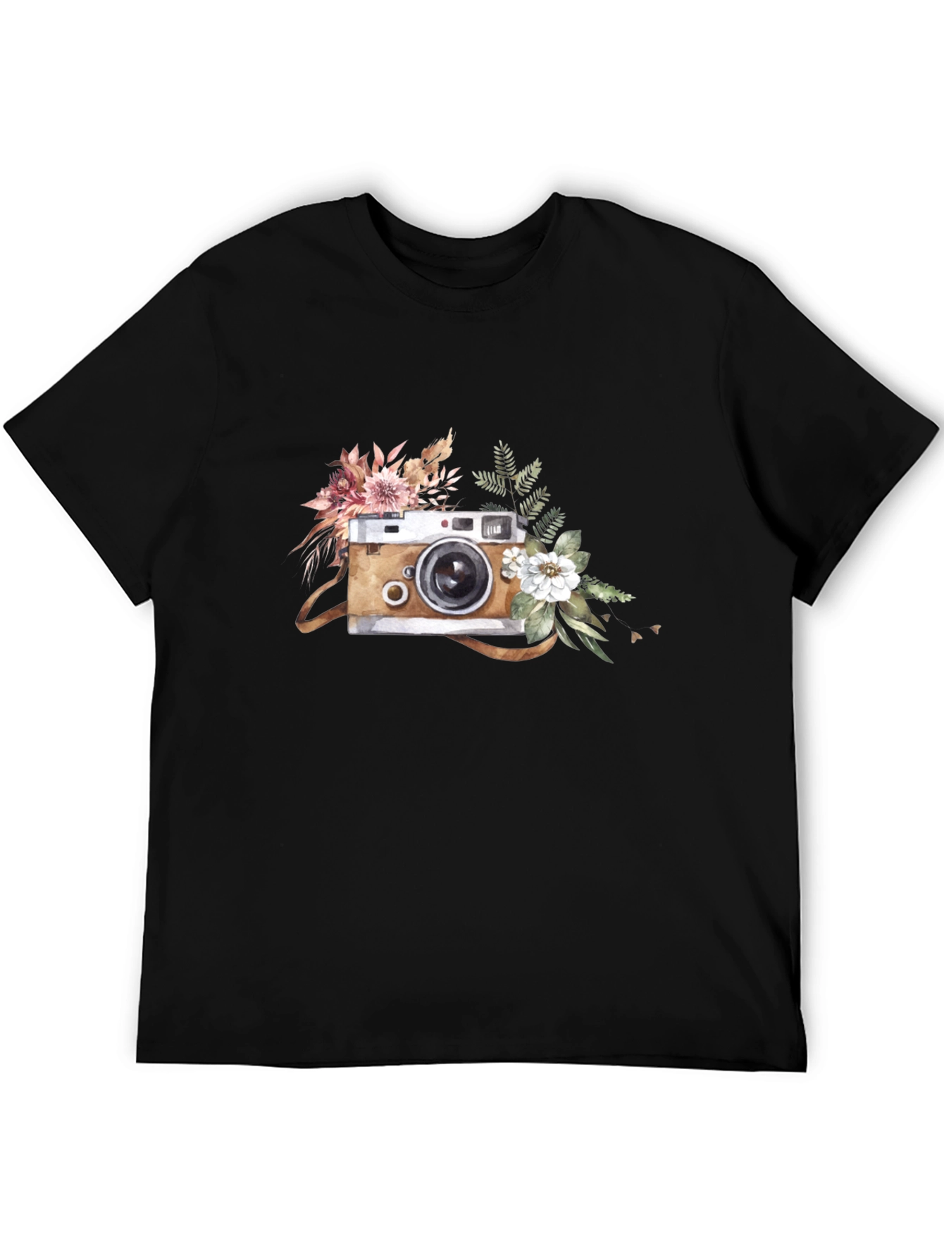Floral Camera Graphic T-Shirt