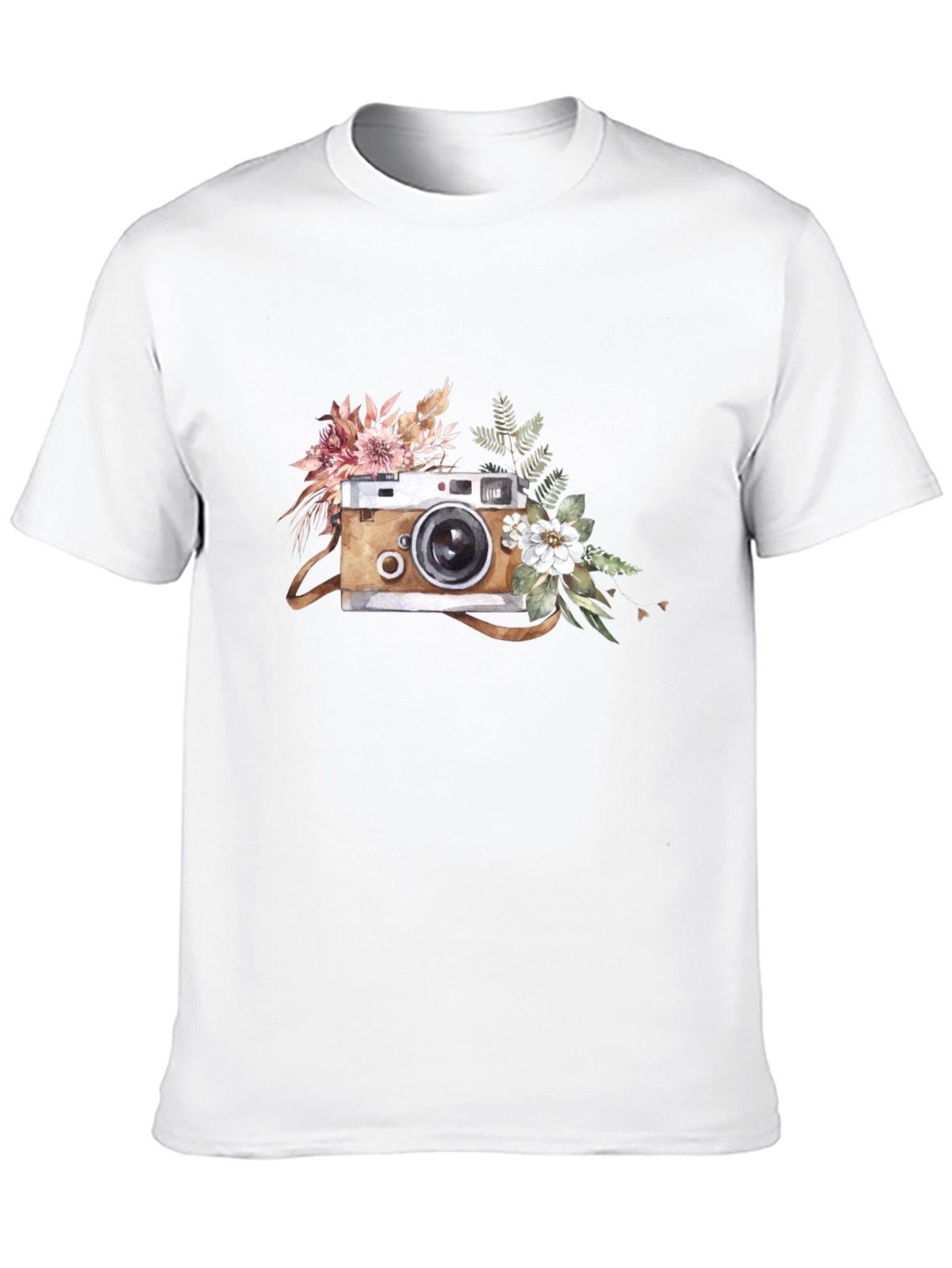 Floral Camera Graphic T-Shirt