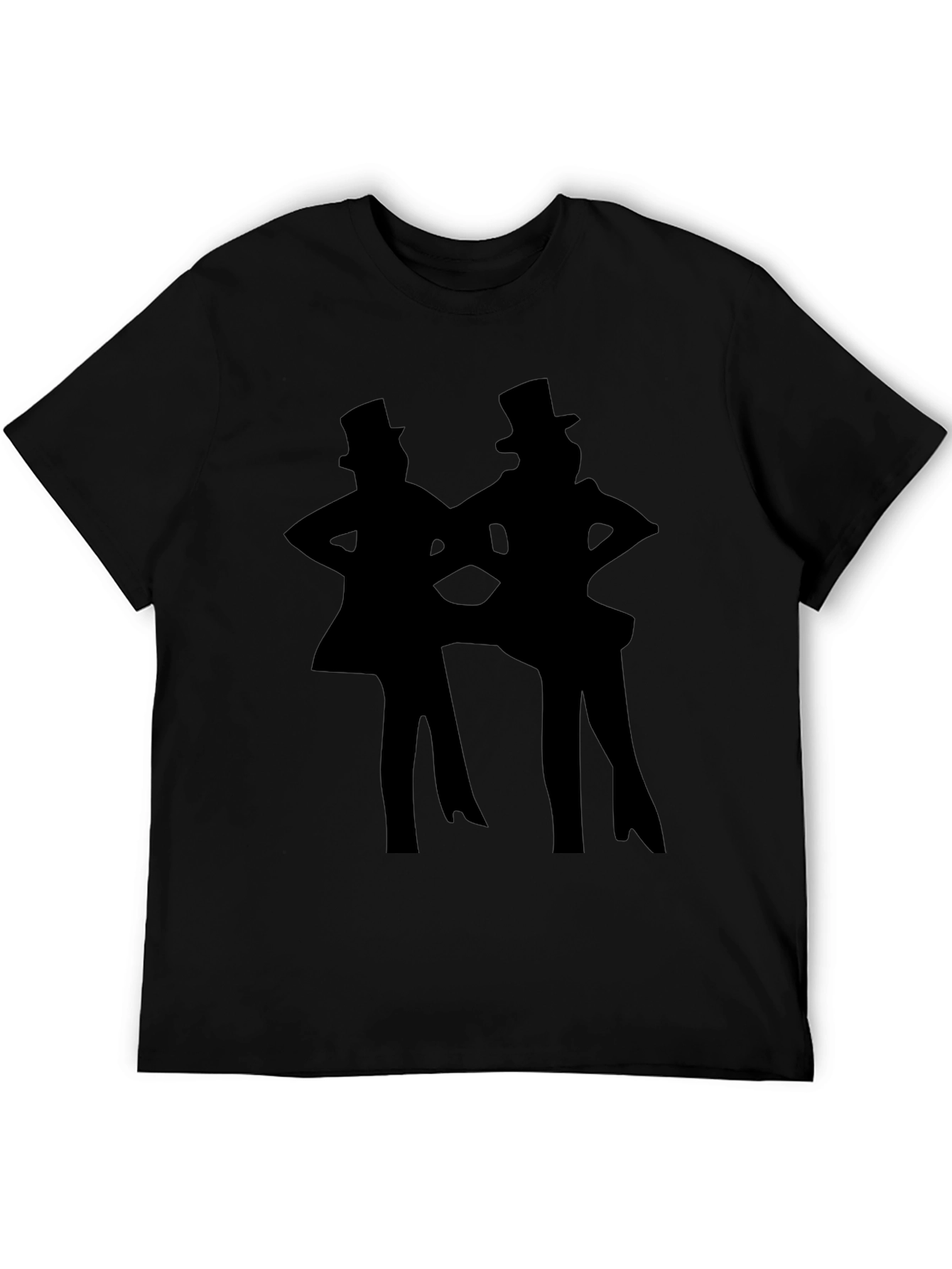 Retro Dance Silhouette Tee - Classic Black Cotton Shirt