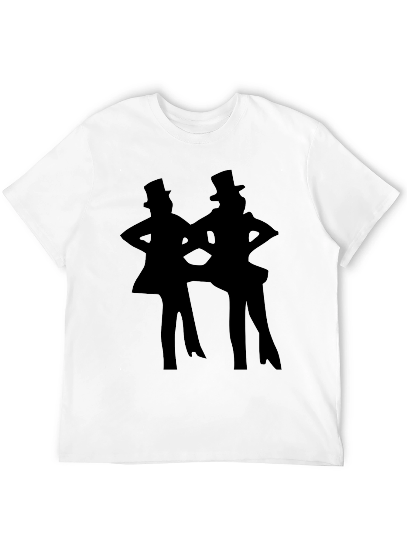 Retro Dance Silhouette Tee - Classic Black Cotton Shirt
