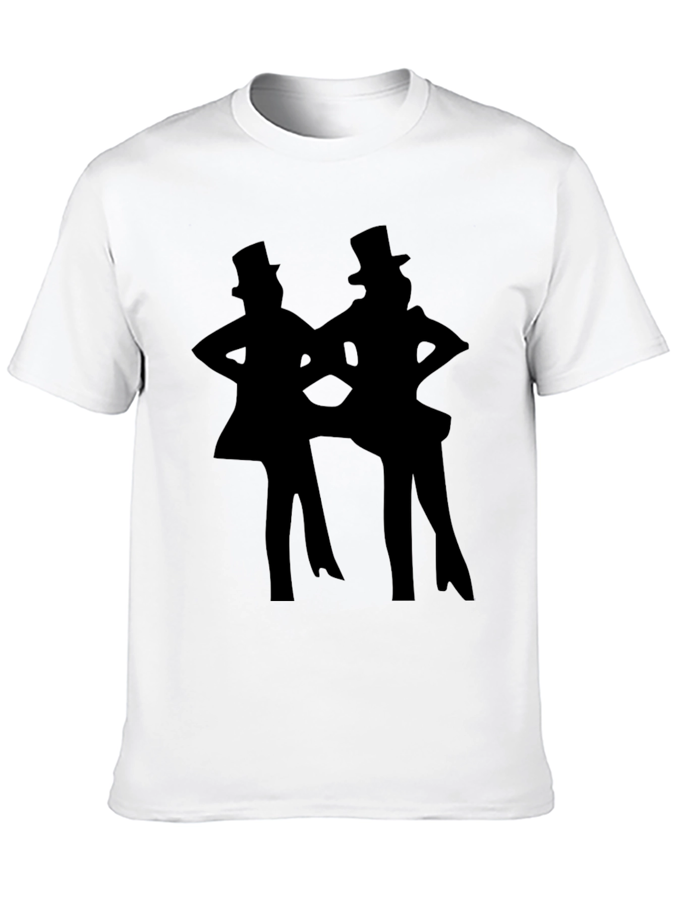 Retro Dance Silhouette Tee - Classic Black Cotton Shirt