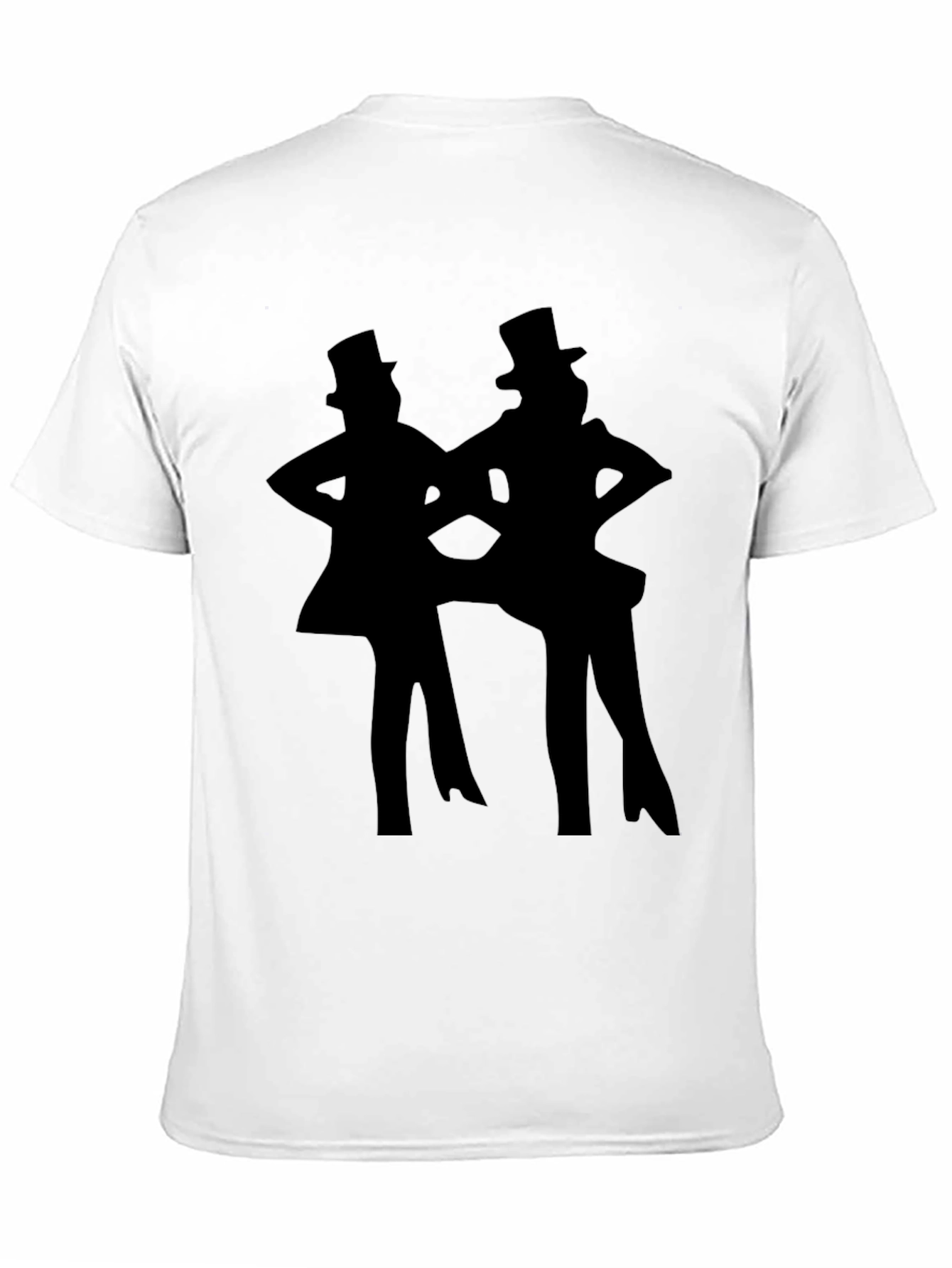 Retro Dance Silhouette Tee - Classic Black Cotton Shirt