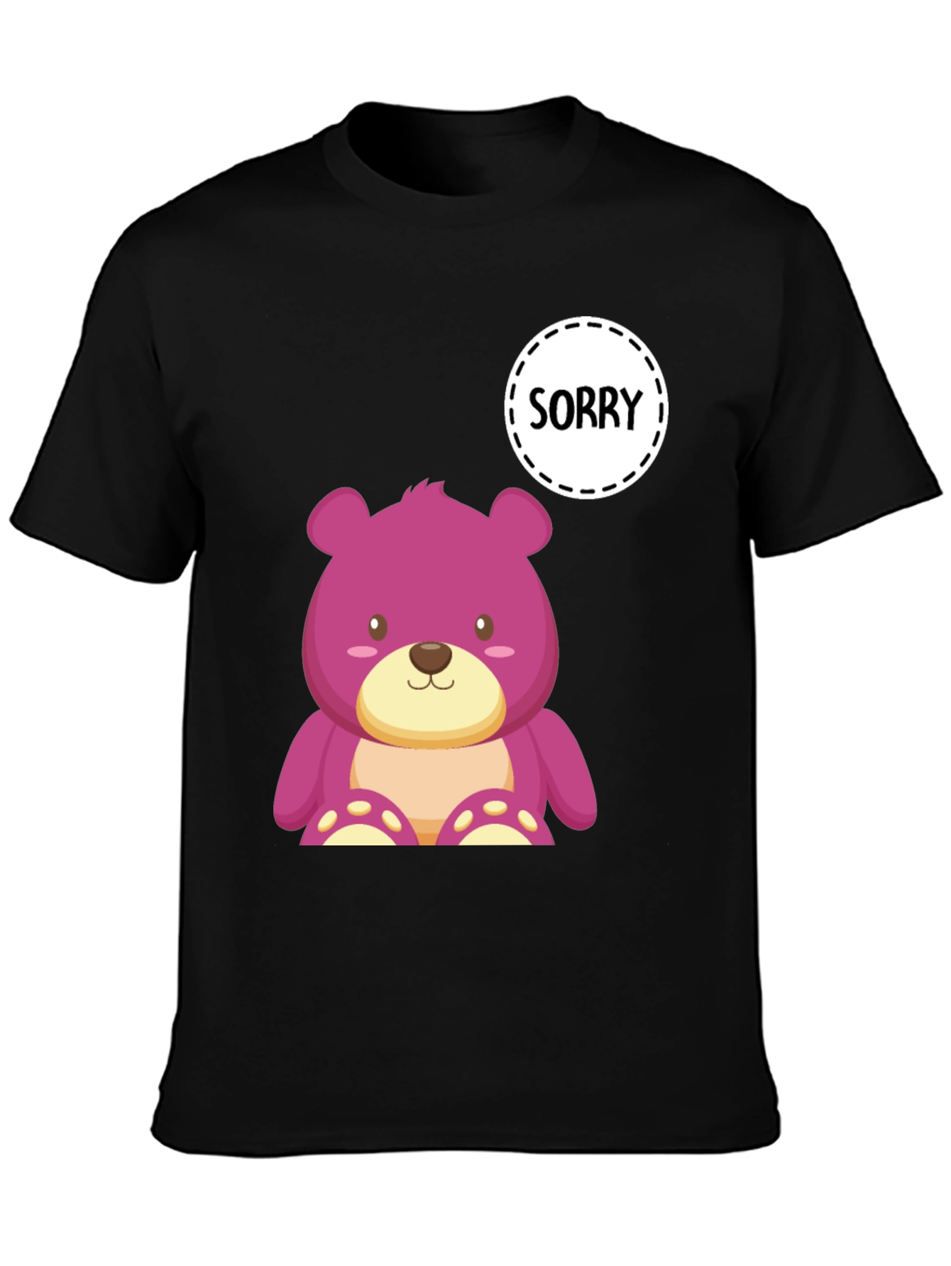 Sorry Bear Graphic T-Shirt - Mens Black Tee
