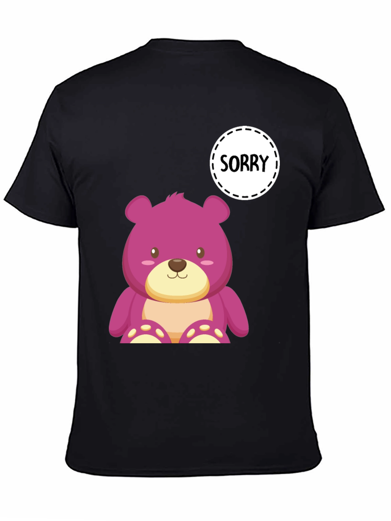 Sorry Bear Graphic T-Shirt - Mens Black Tee