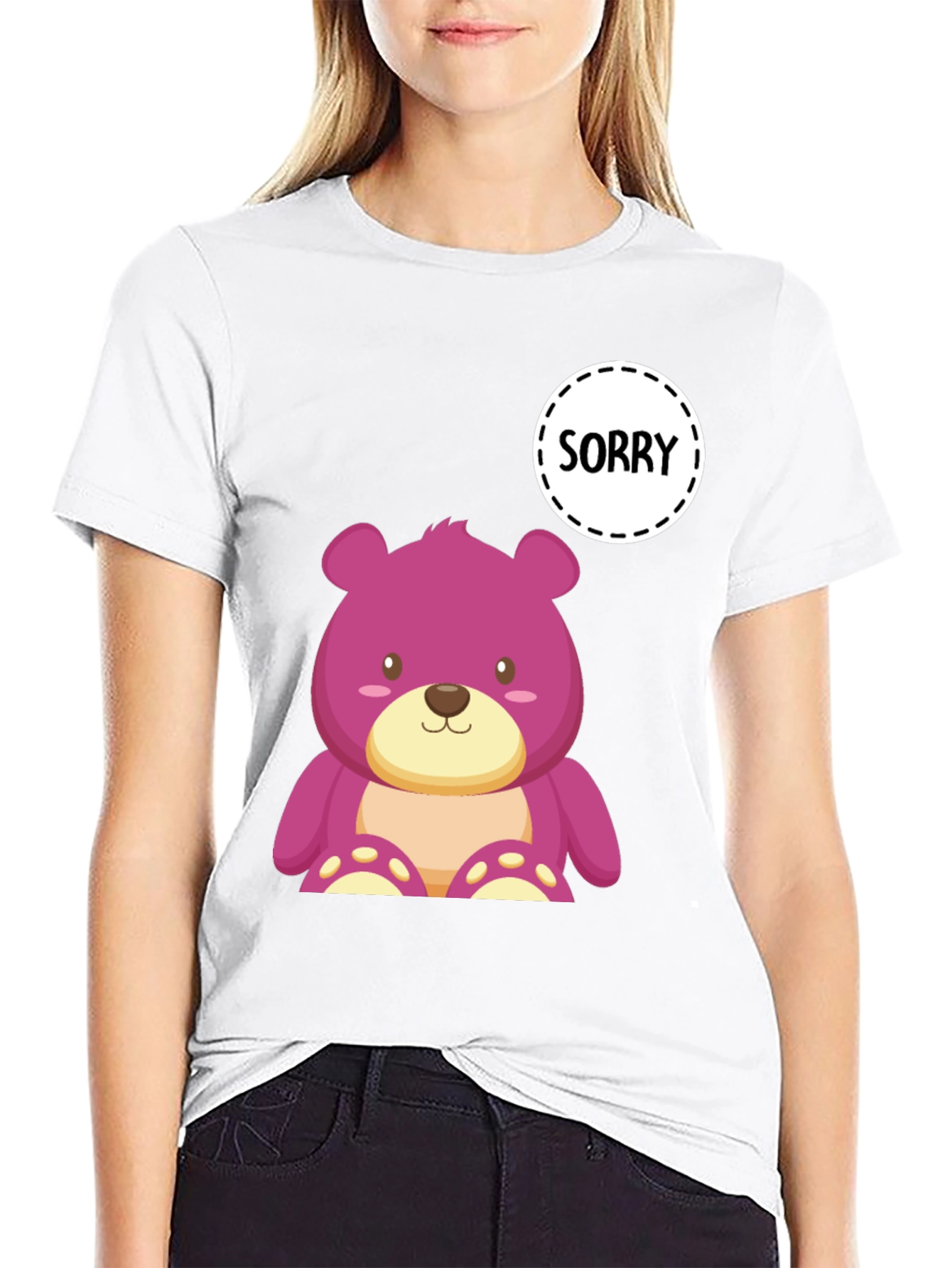Sorry Bear Graphic T-Shirt - Mens Black Tee