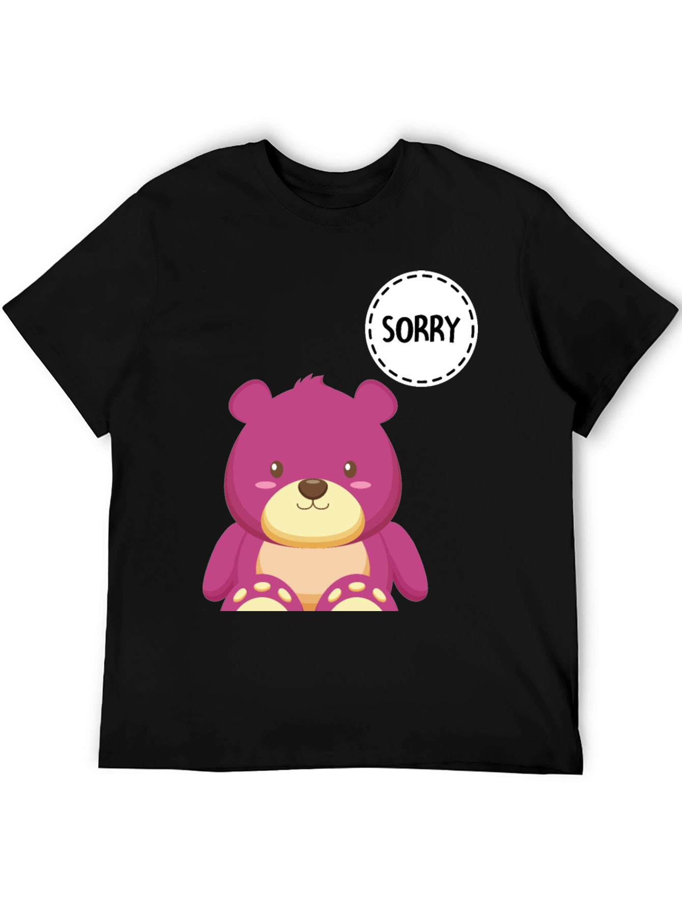Sorry Bear Graphic T-Shirt - Mens Black Tee
