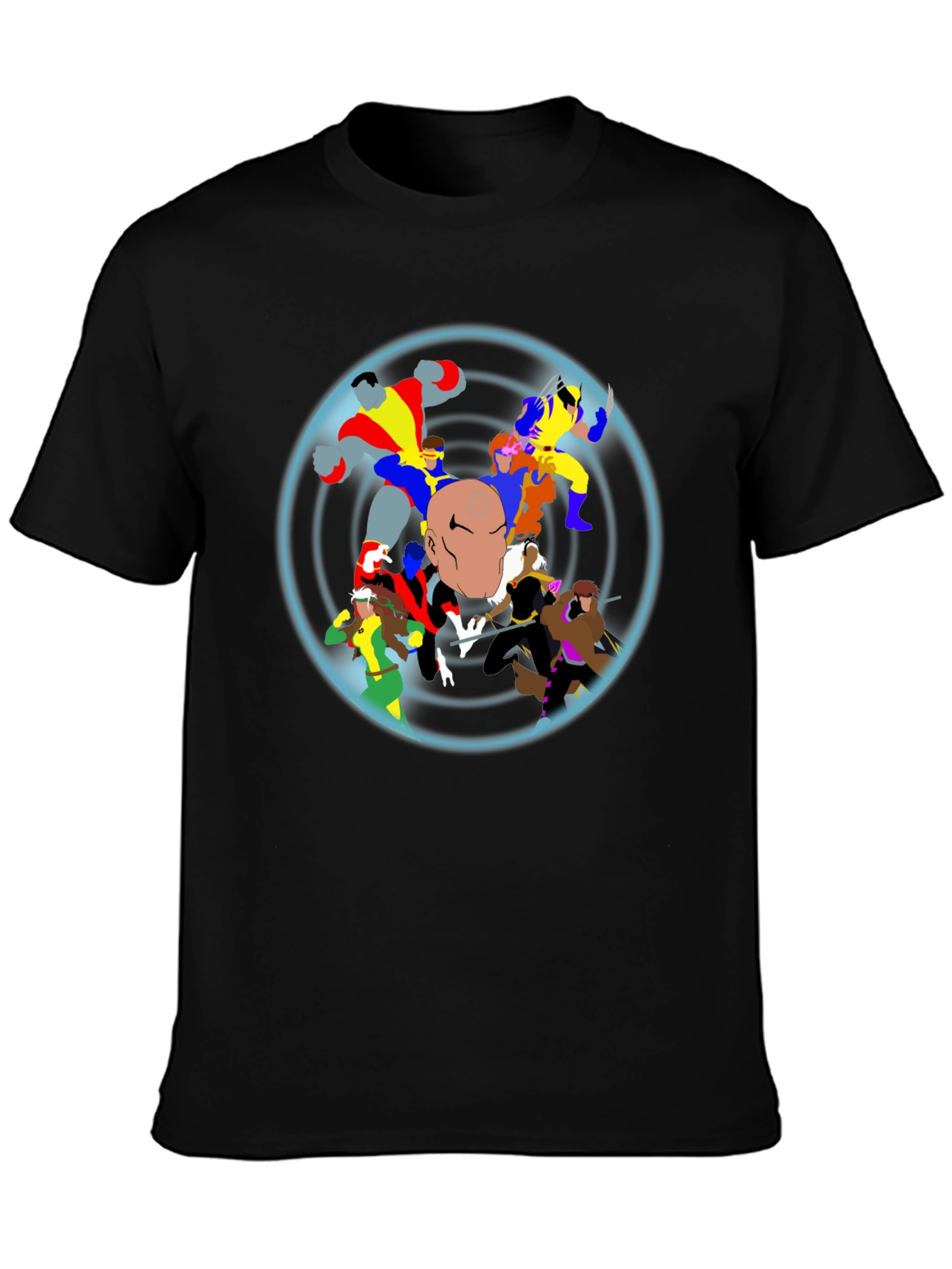 X-Men Cartoon Graphic Black T-Shirt