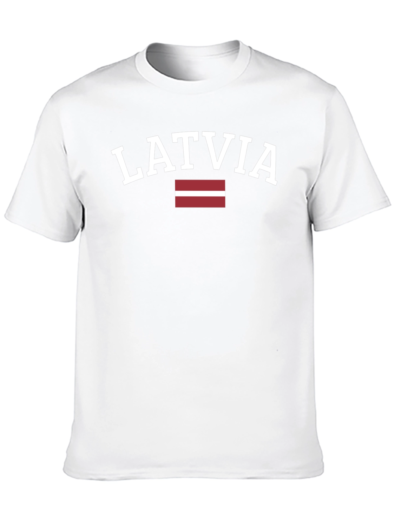 Latvia Flag Graphic Tee - Black Cotton T-Shirt