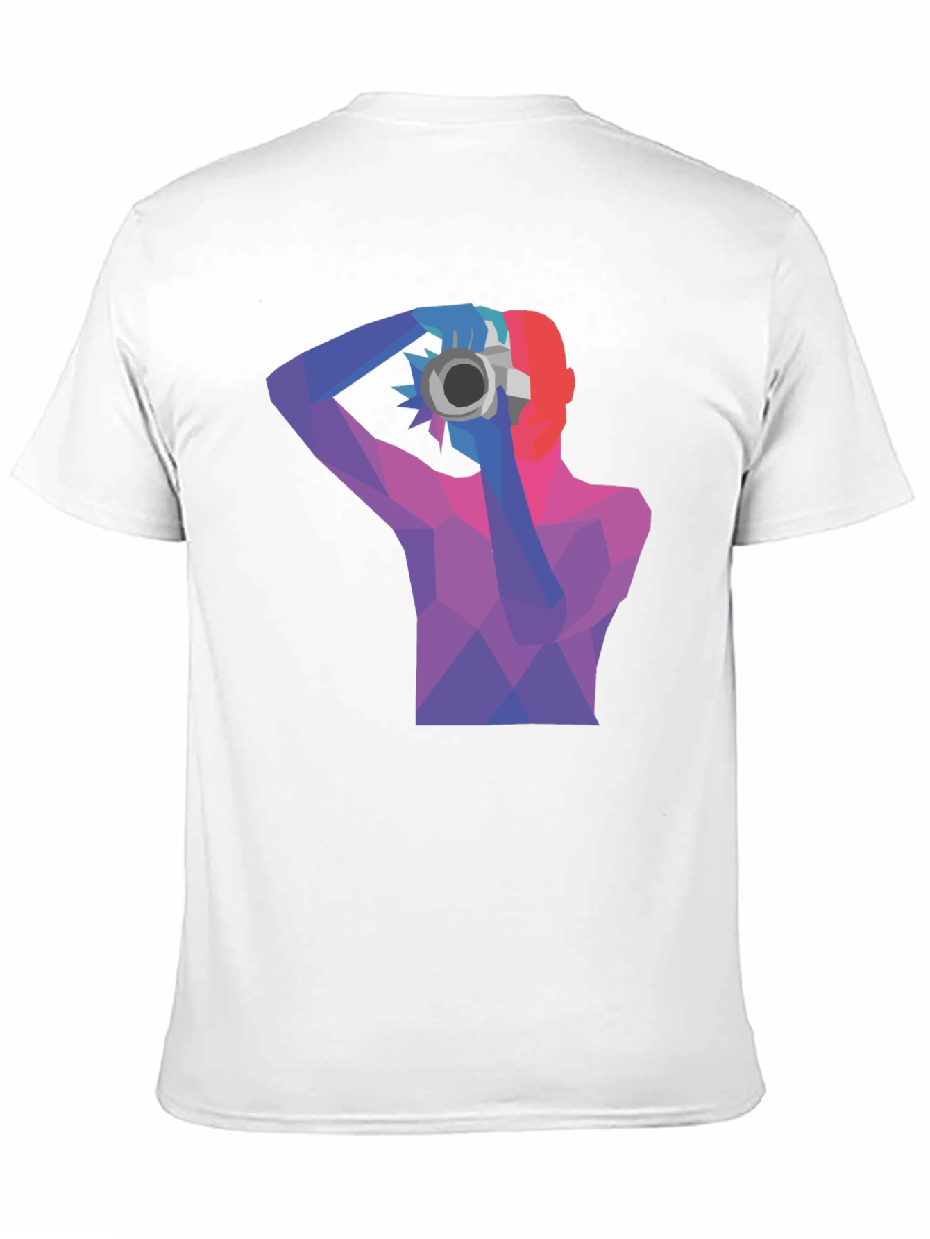Abstract Photographer Graphic Tee - Black Cotton Shirt
