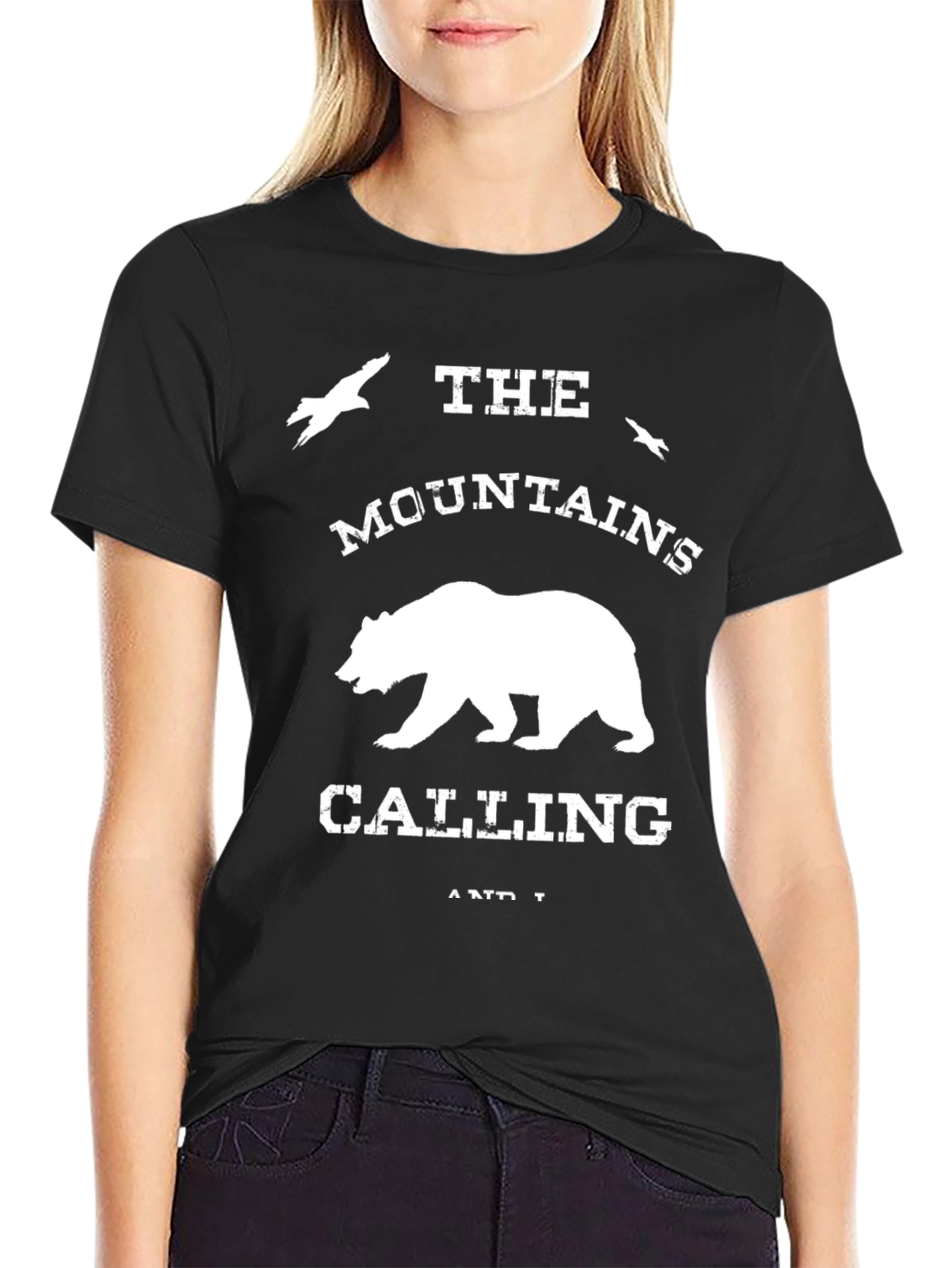 Mountains are Calling Bear Graphic T-Shirt