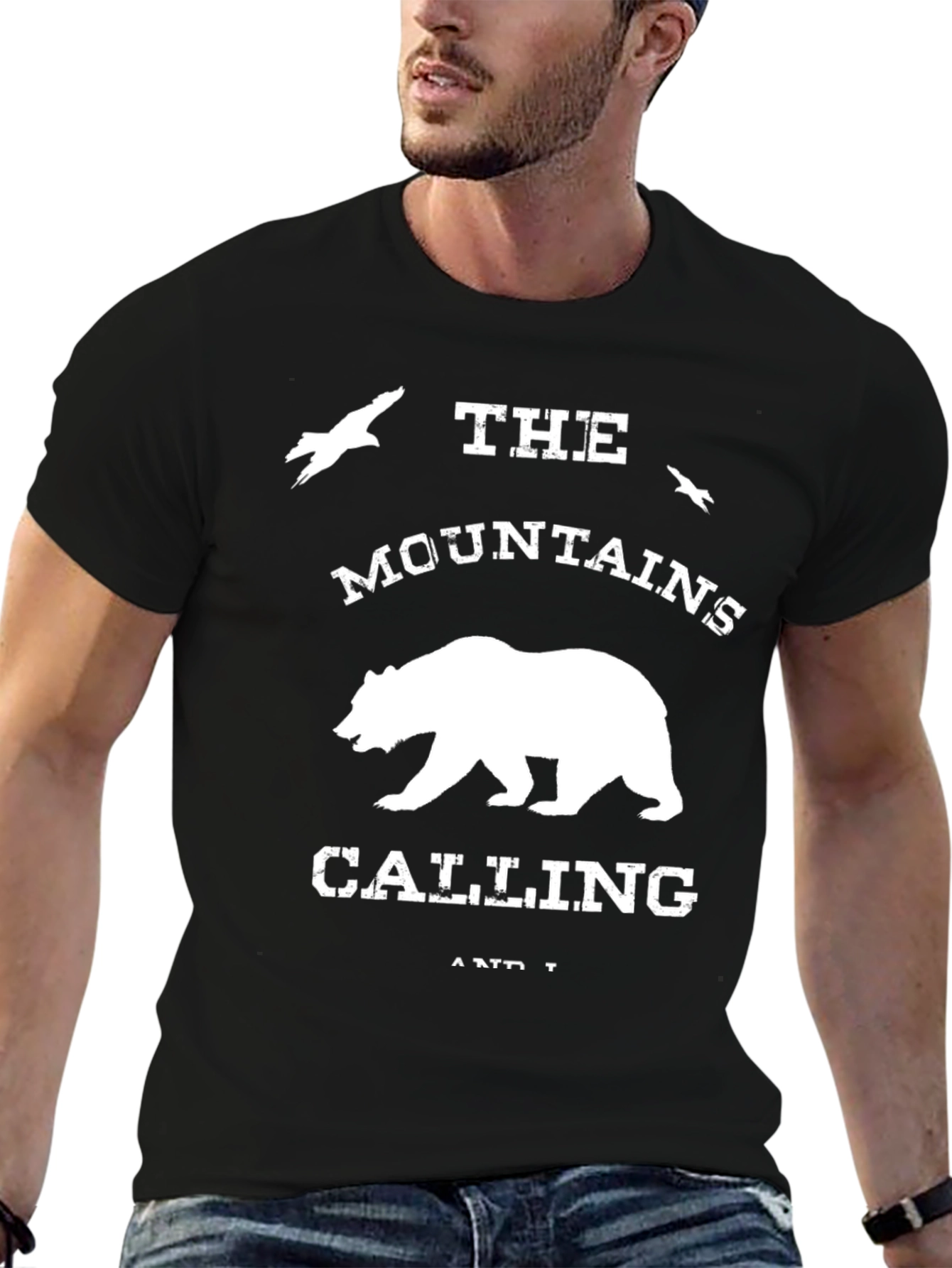 Mountains are Calling Bear Graphic T-Shirt