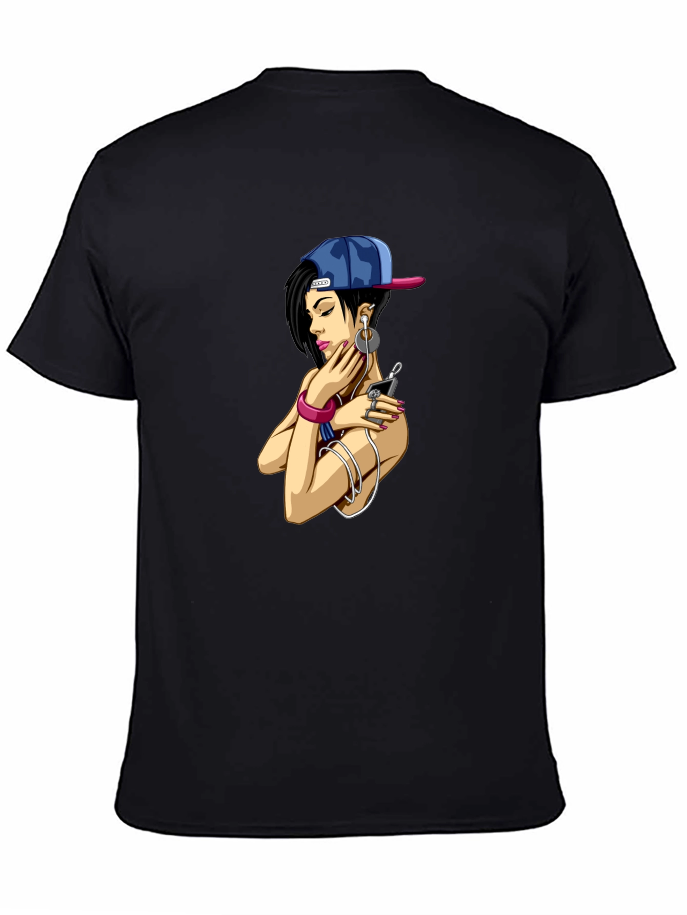 Urban Style Graphic Tee - Girl with Headphones