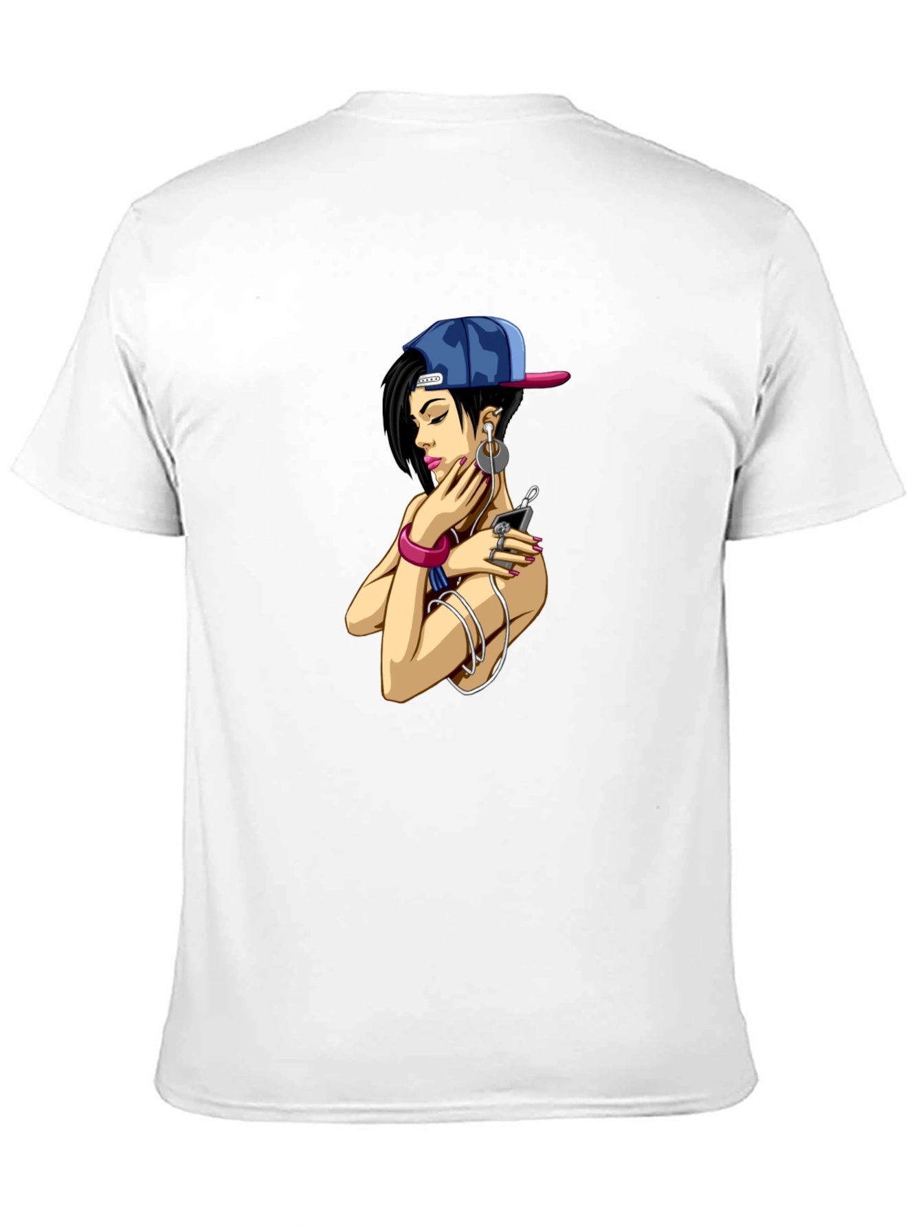 Urban Style Graphic Tee - Girl with Headphones
