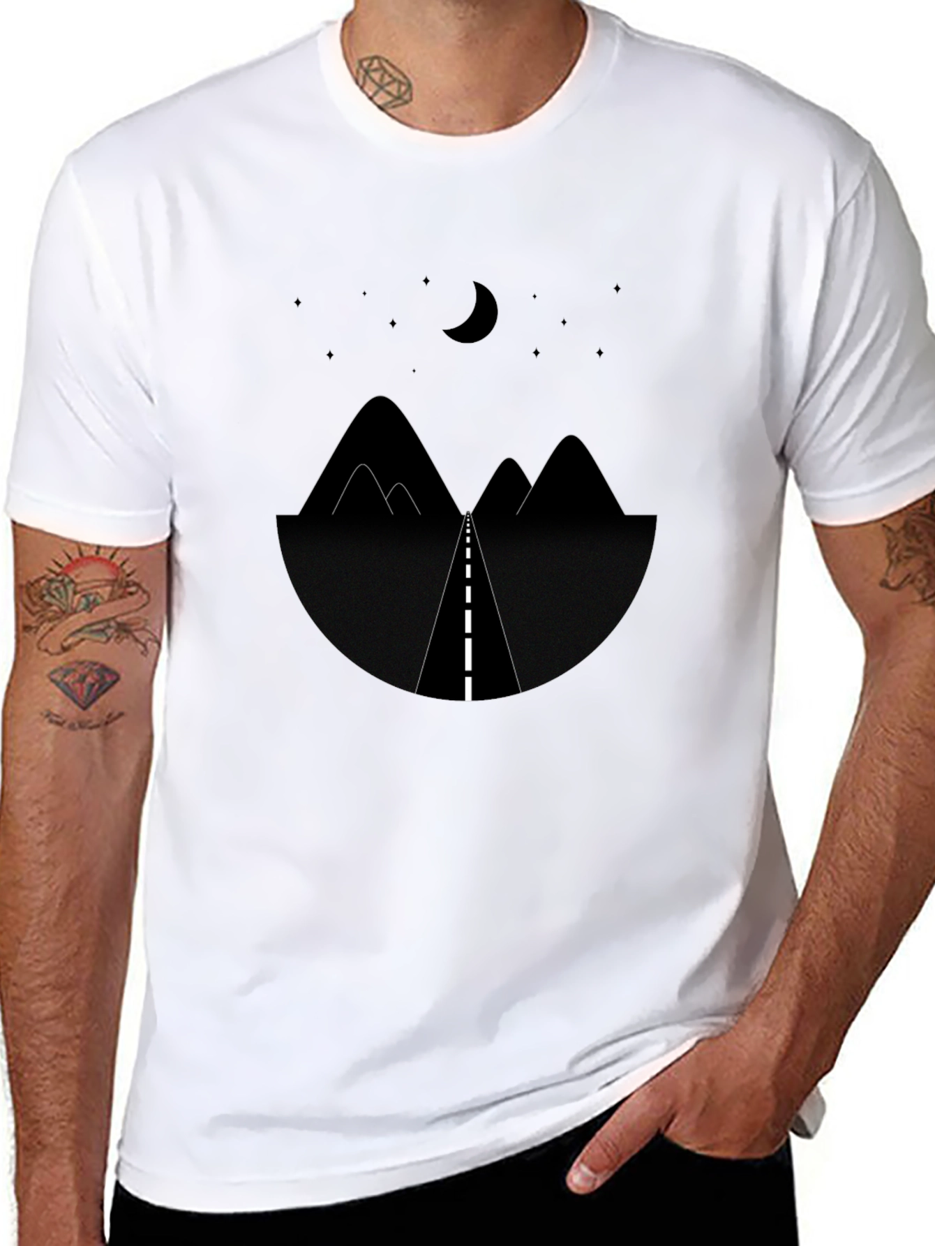 Night Road Graphic Tee - Modern Stylish T-Shirt