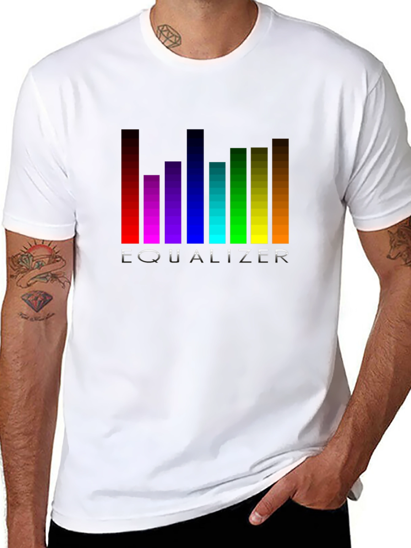 Equalizer Graphic Black T-Shirt - Music Lover Tee