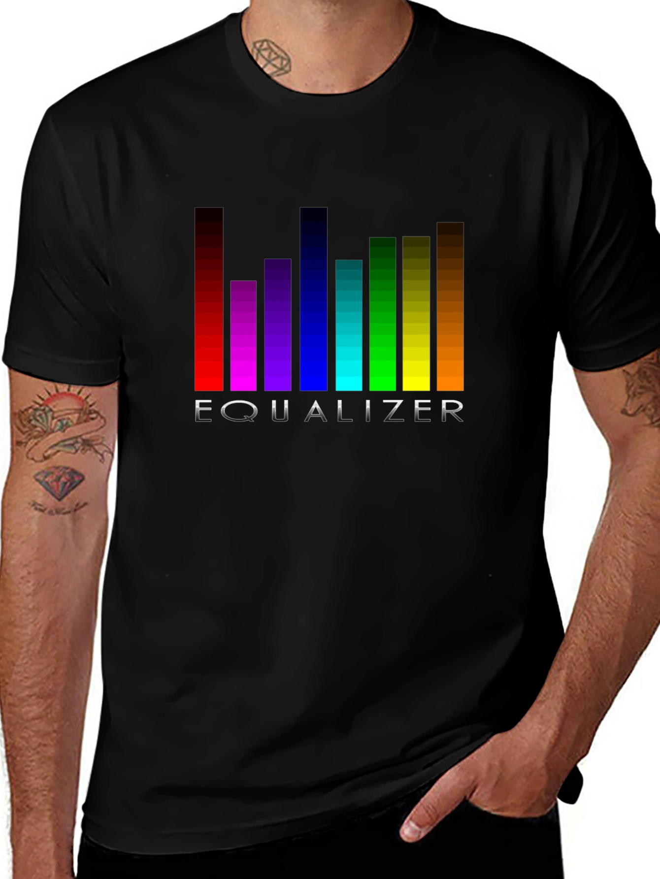 Equalizer Graphic Black T-Shirt - Music Lover Tee
