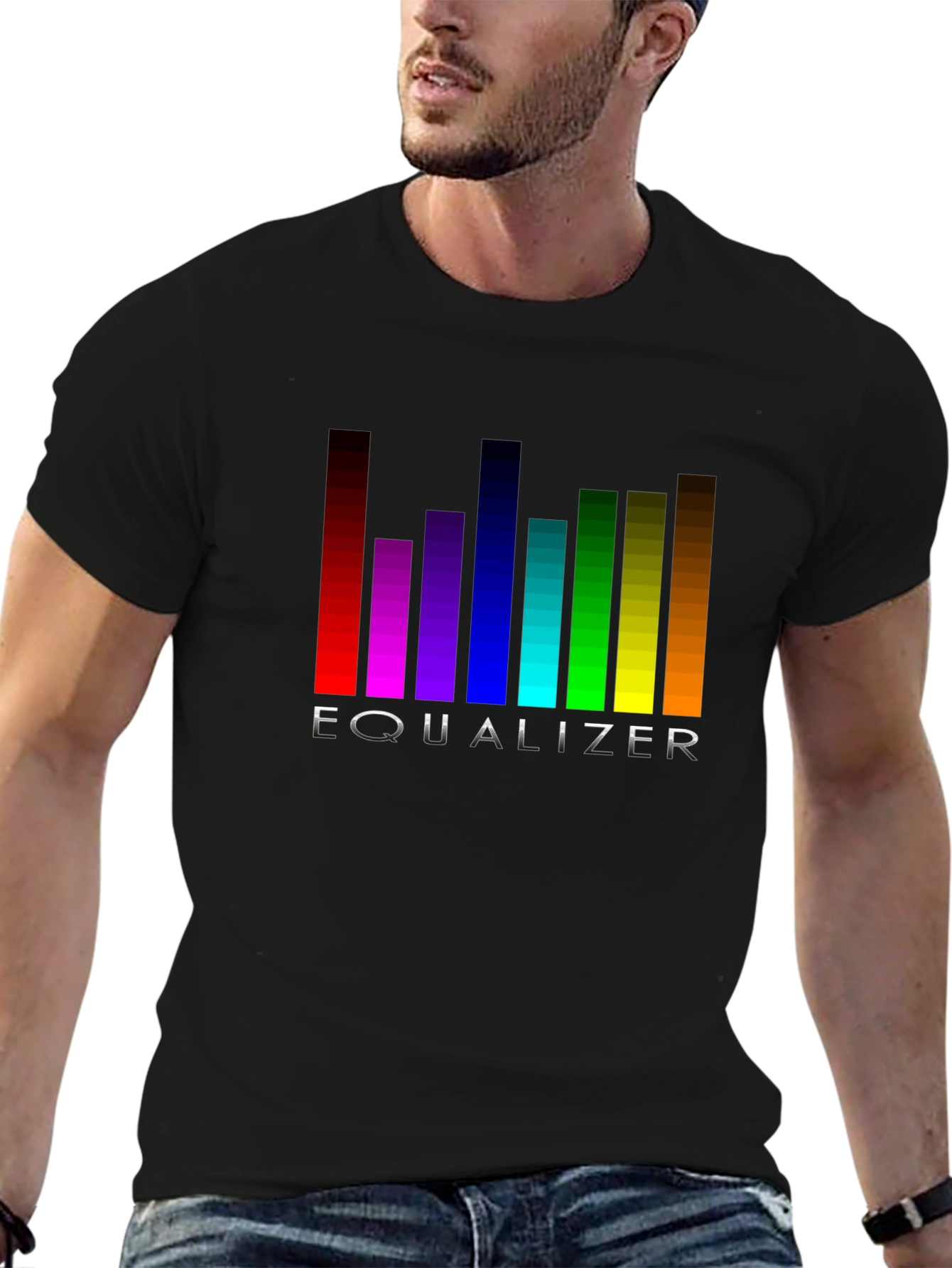 Equalizer Graphic Black T-Shirt - Music Lover Tee