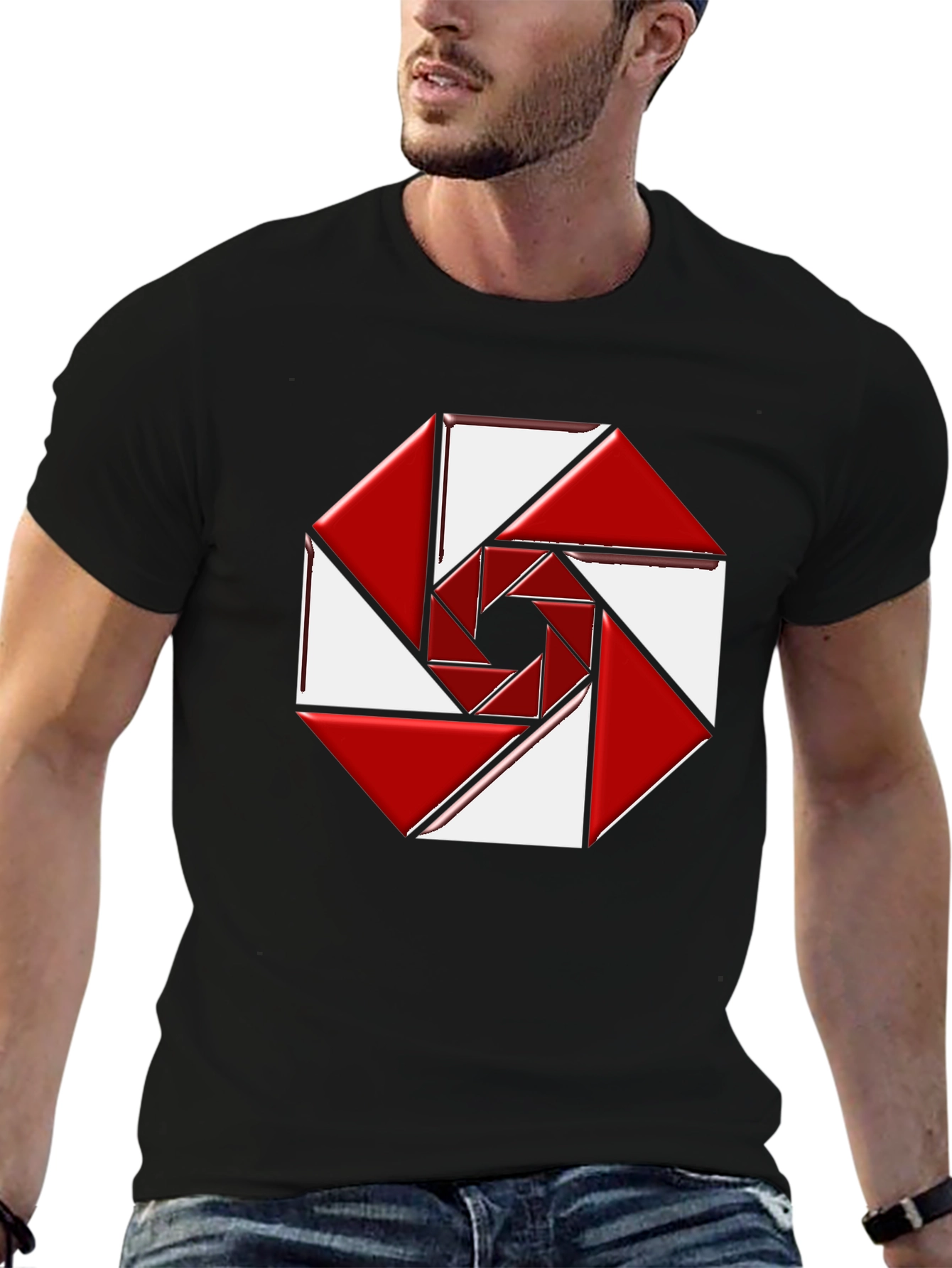 Abstract Geometric Design Tee - Modern Style