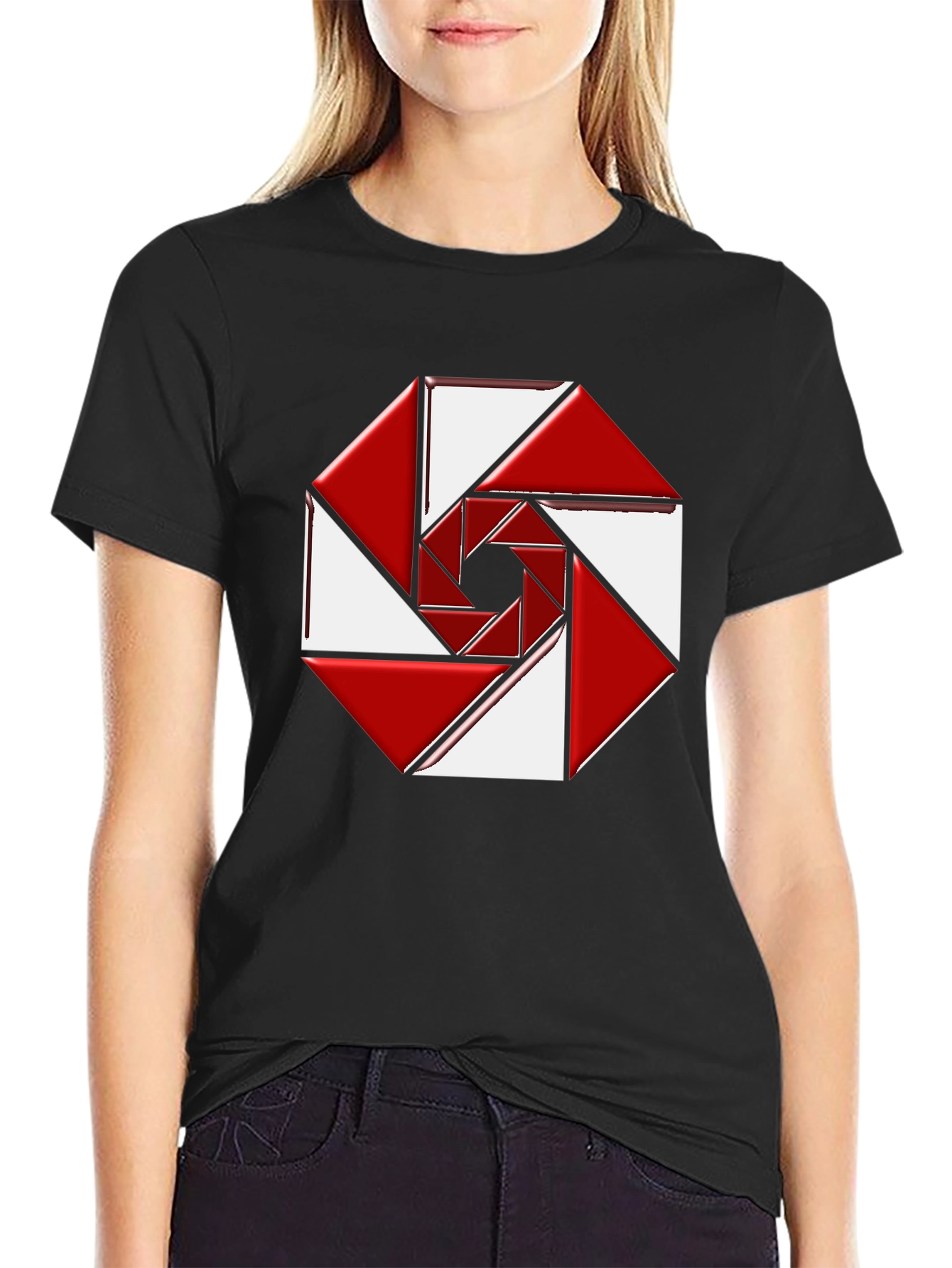 Abstract Geometric Design Tee - Modern Style