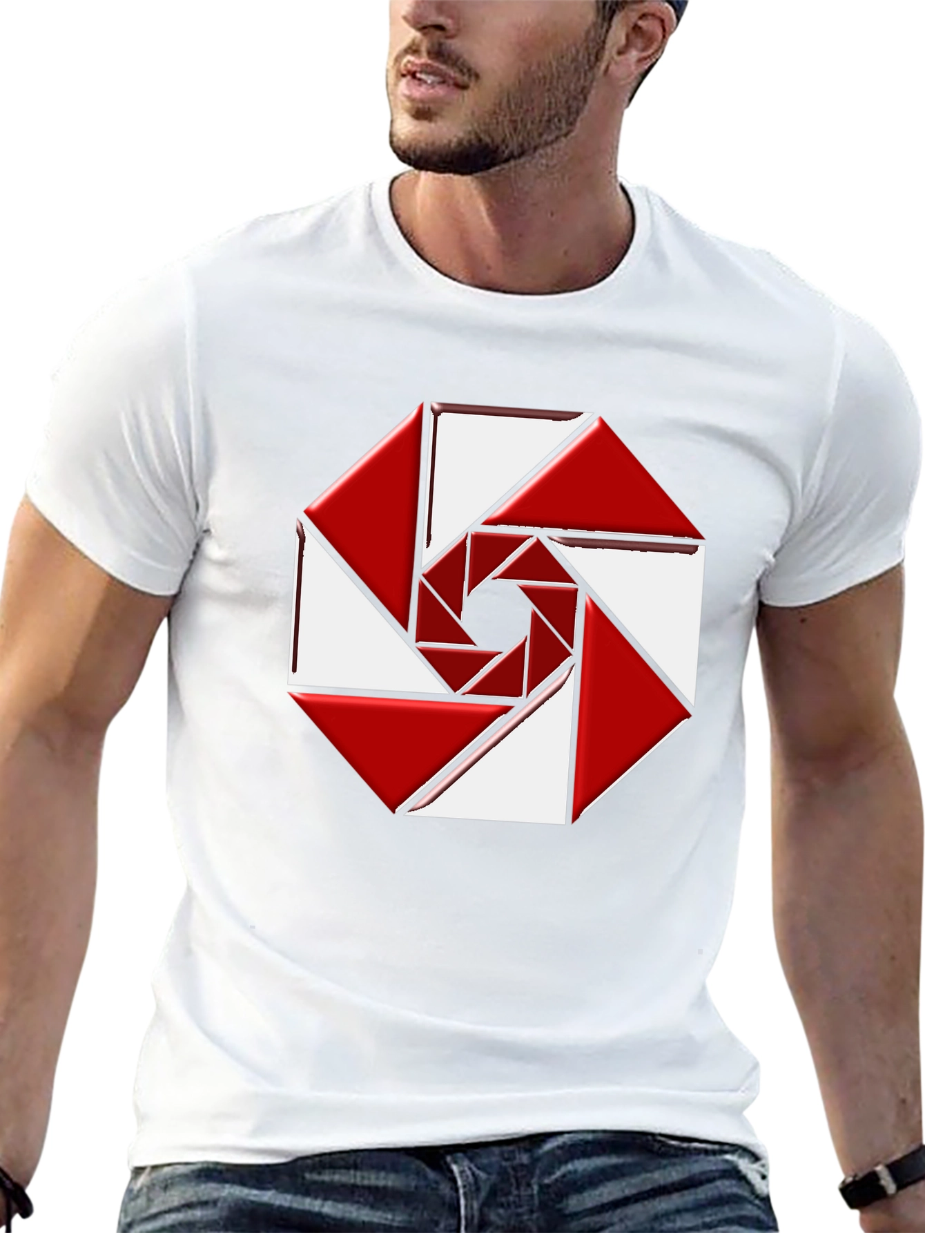 Abstract Geometric Design Tee - Modern Style
