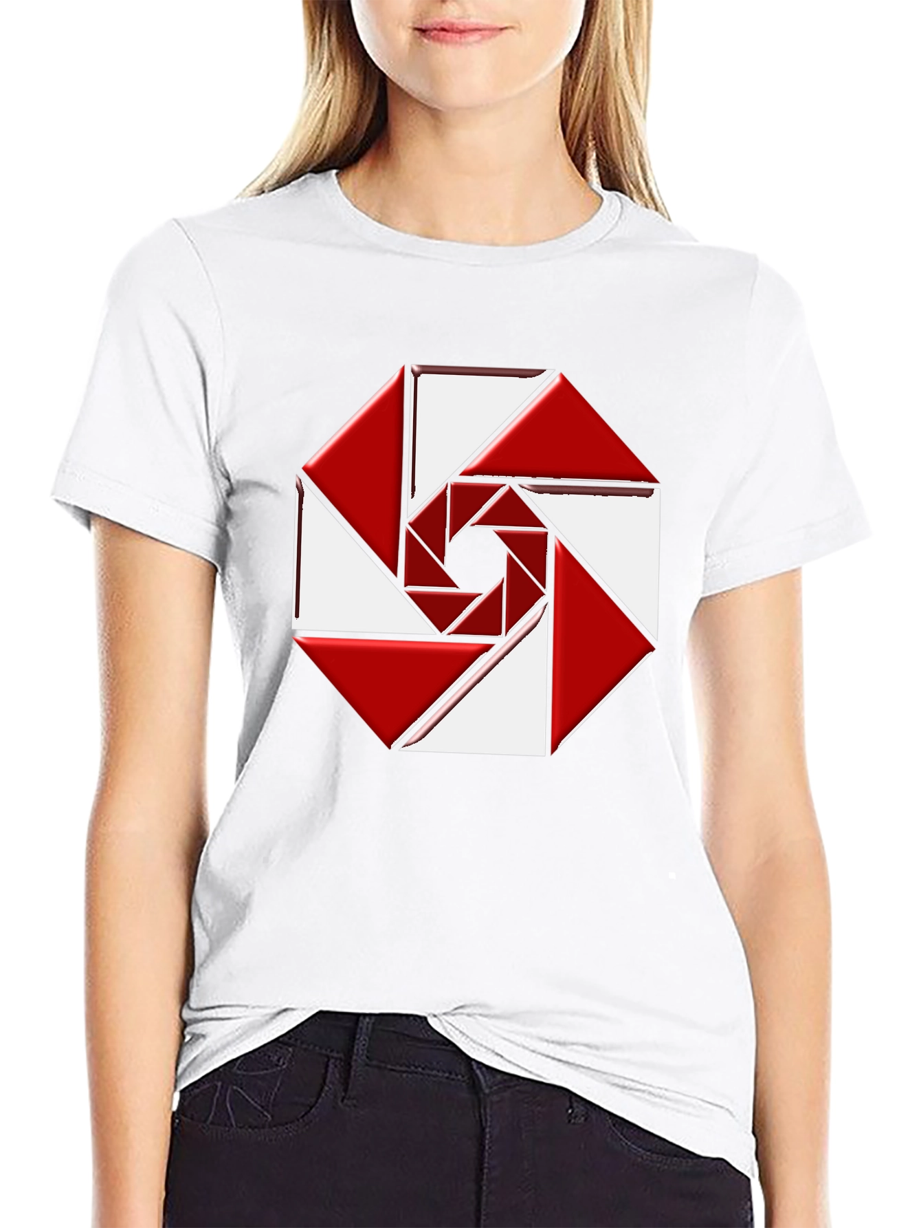 Abstract Geometric Design Tee - Modern Style