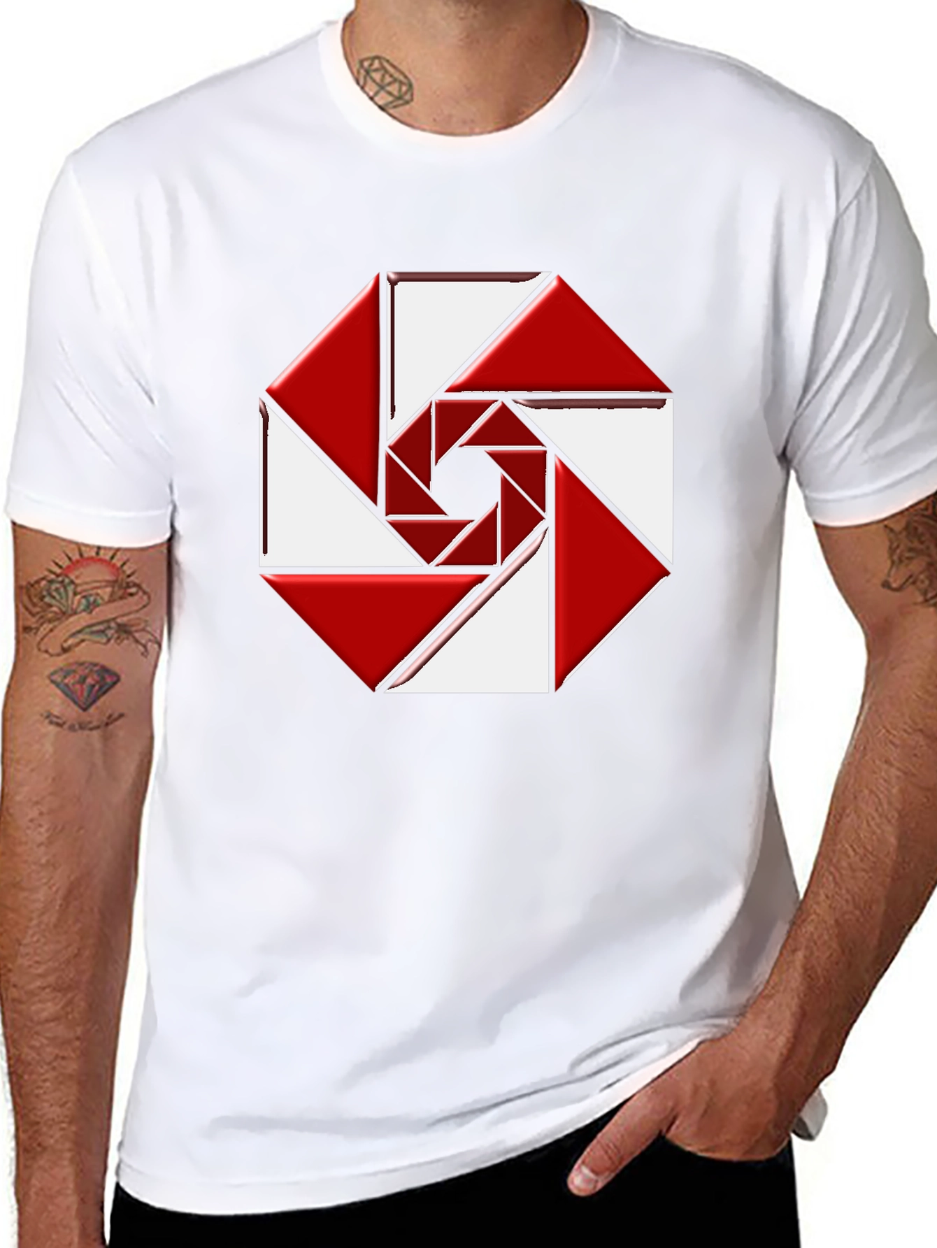 Abstract Geometric Design Tee - Modern Style
