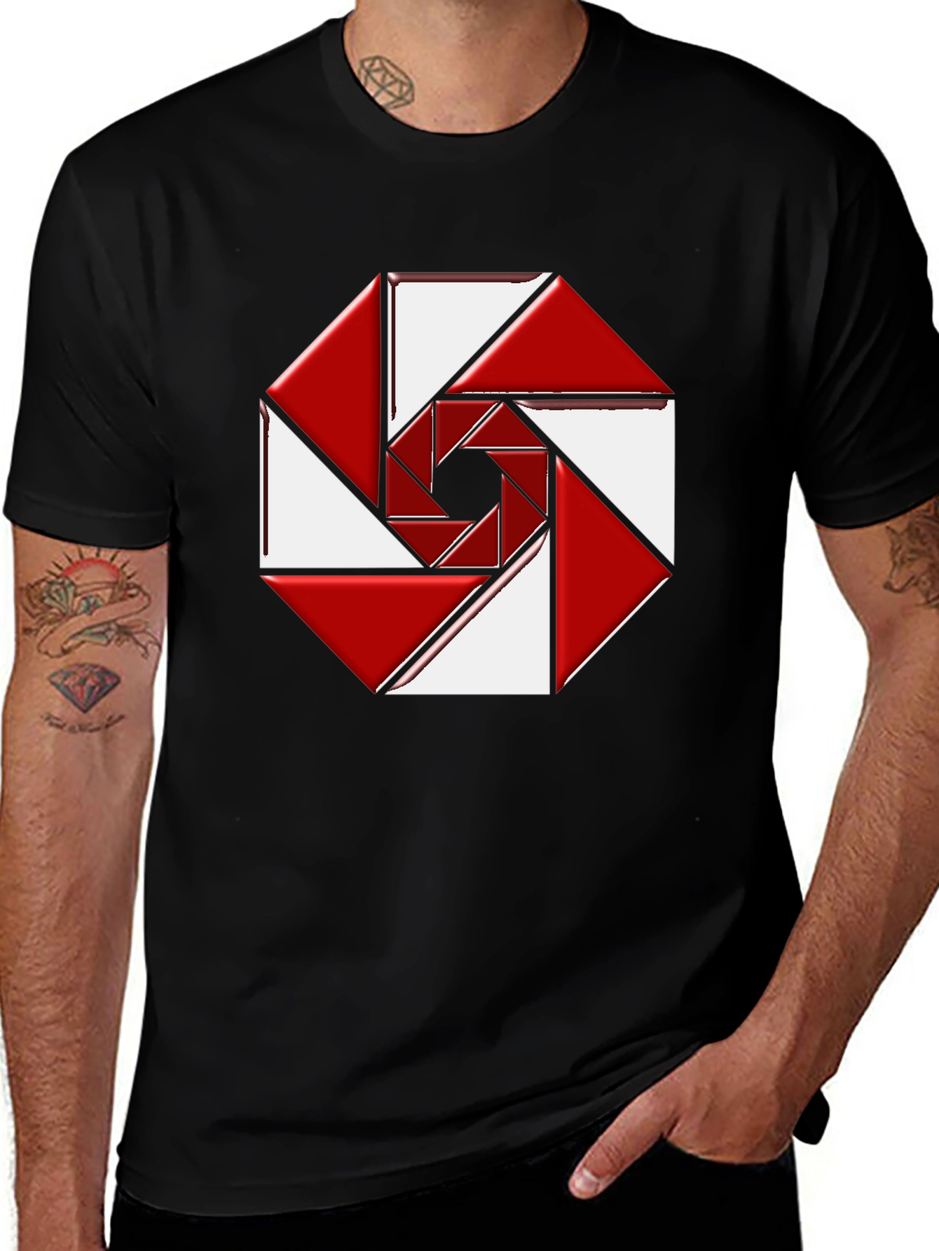 Abstract Geometric Design Tee - Modern Style