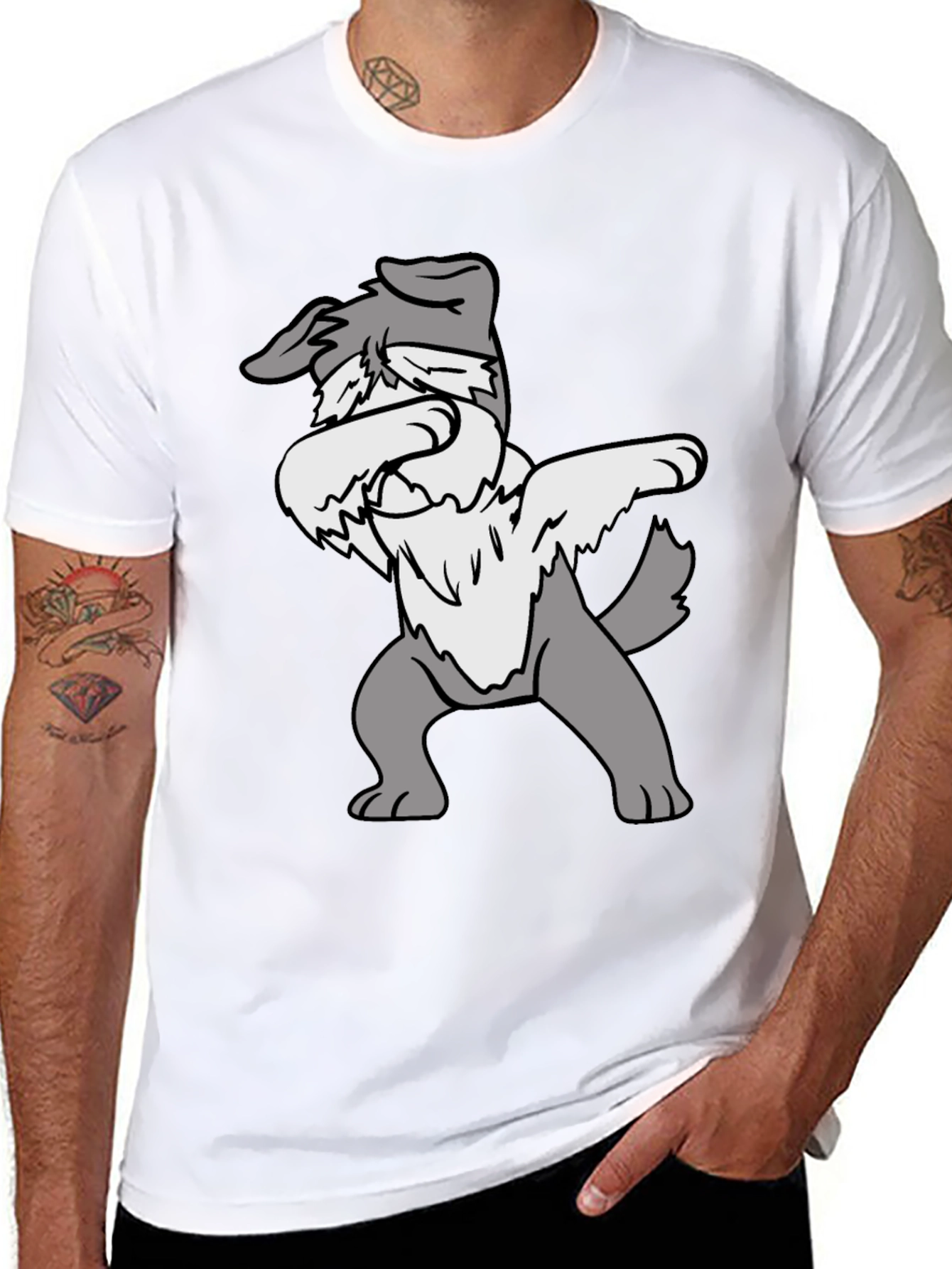 Dabbing Dog Graphic Tee - Funny Animal T-Shirt