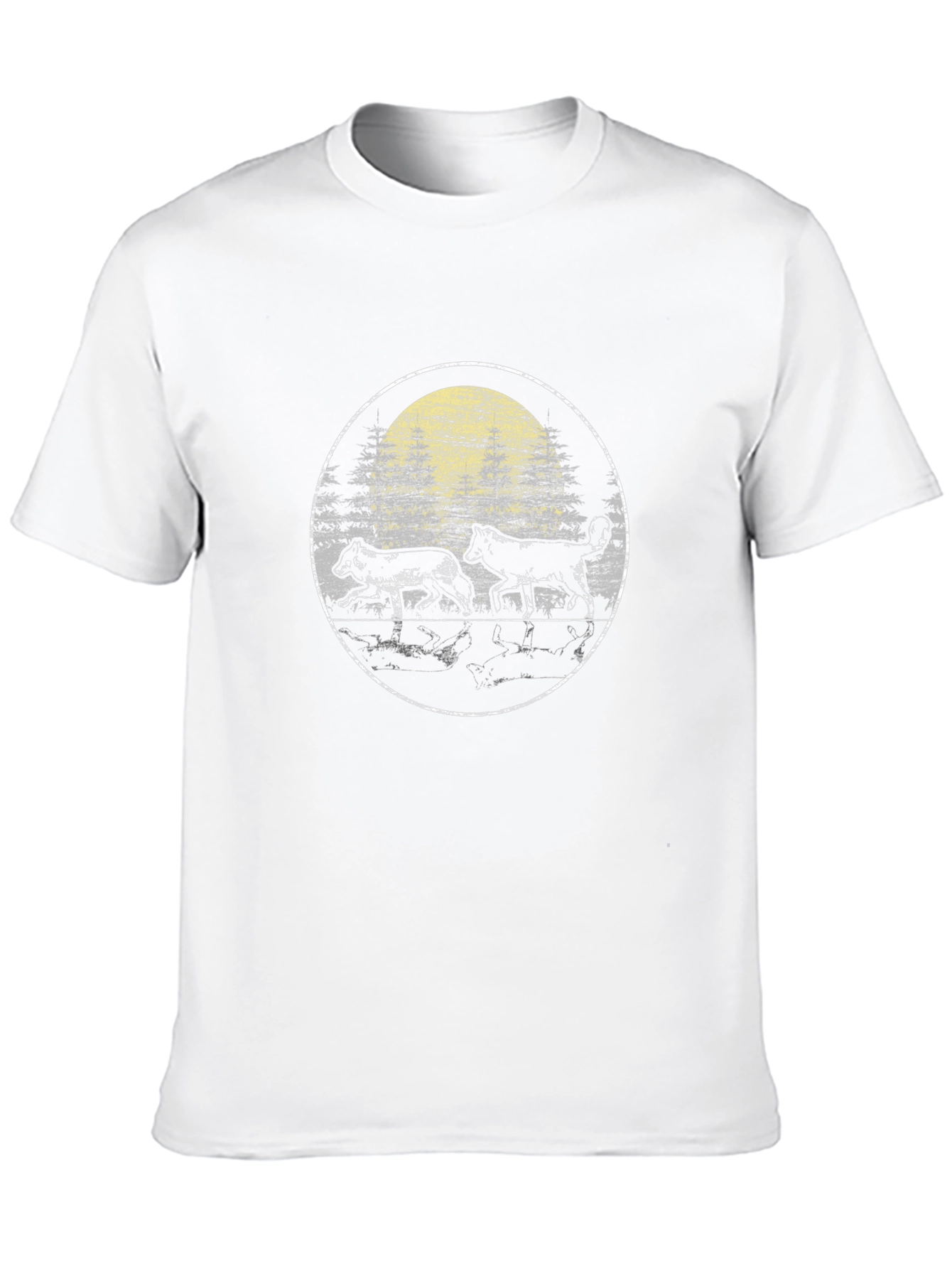 Wolf Pack Moon Graphic T-Shirt - Black