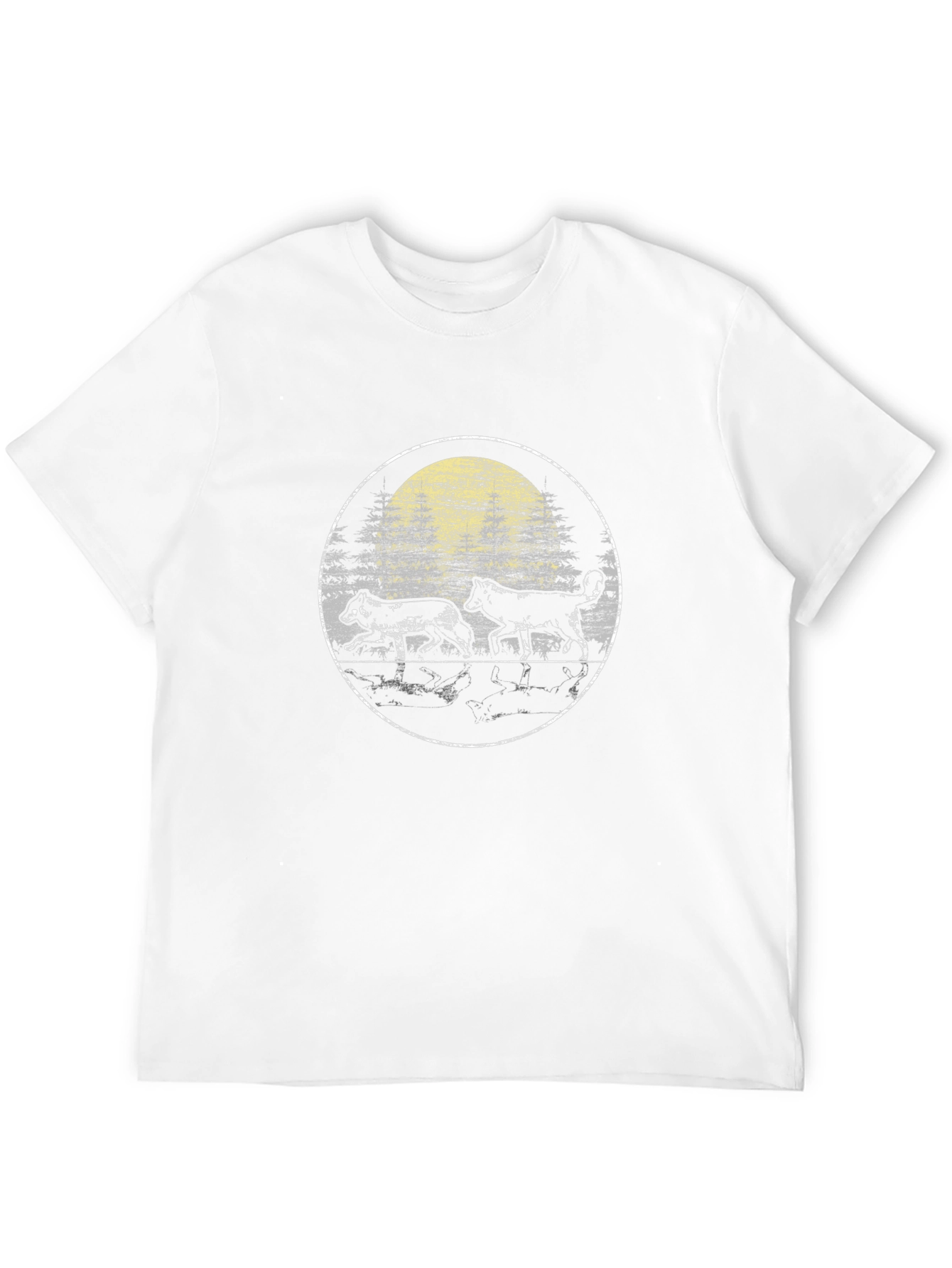 Wolf Pack Moon Graphic T-Shirt - Black